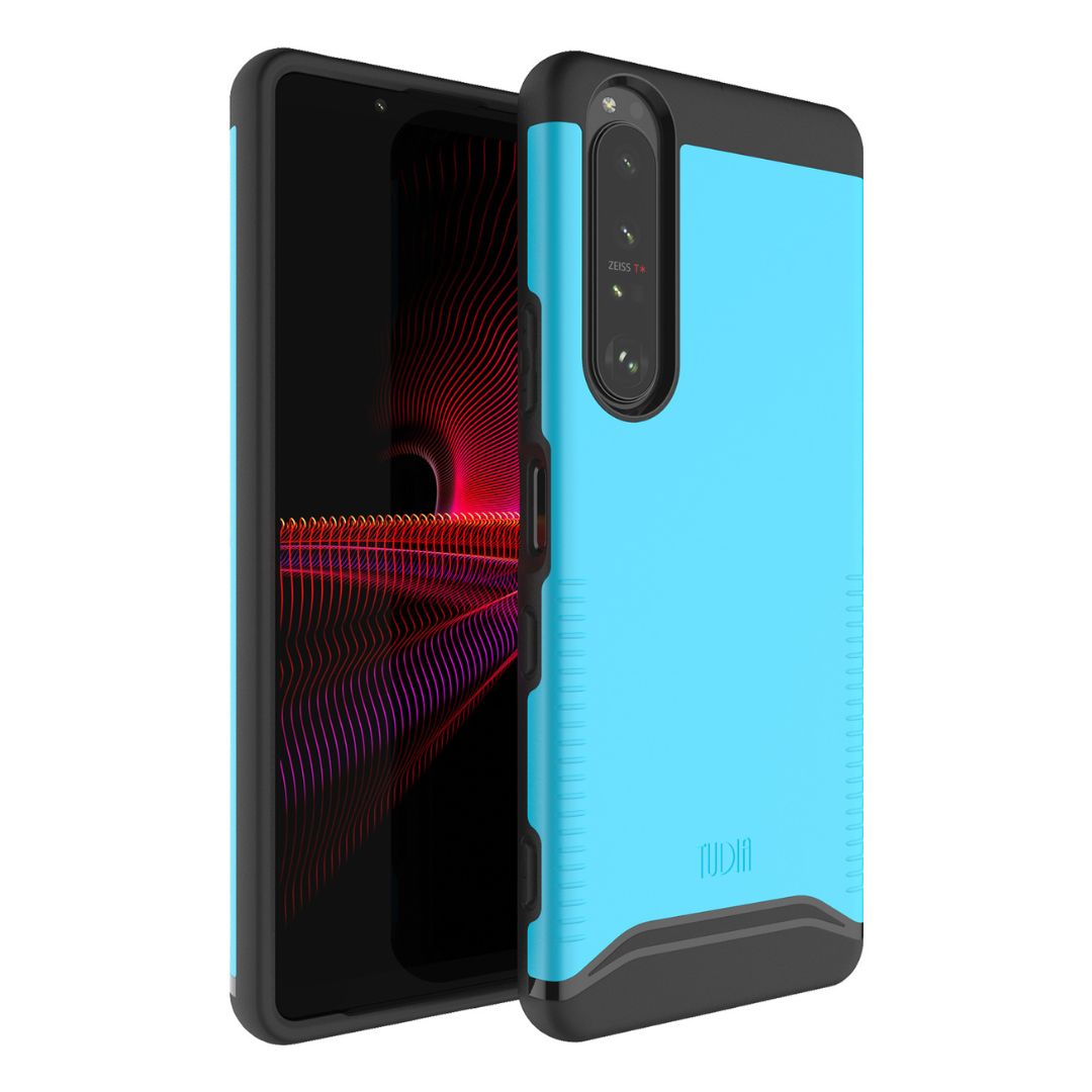 Sony Xperia 1 III 2021 heavy duty dual layer protective phone case in blue by MERGE, shockproof and durable cover