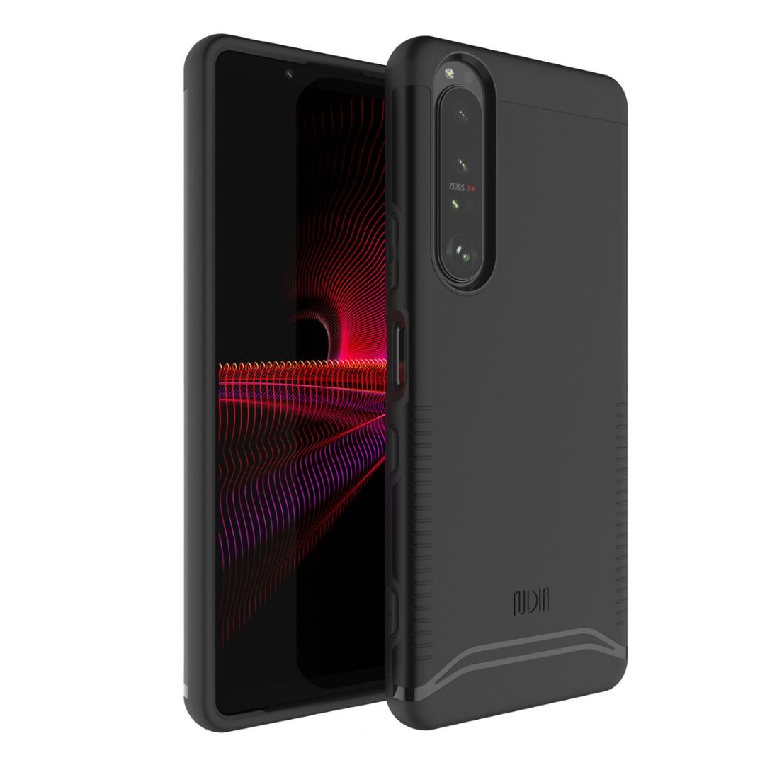 Sony Xperia 1 III 2021 MERGE heavy duty dual layer protective case in jet black, shockproof and durable phone cover