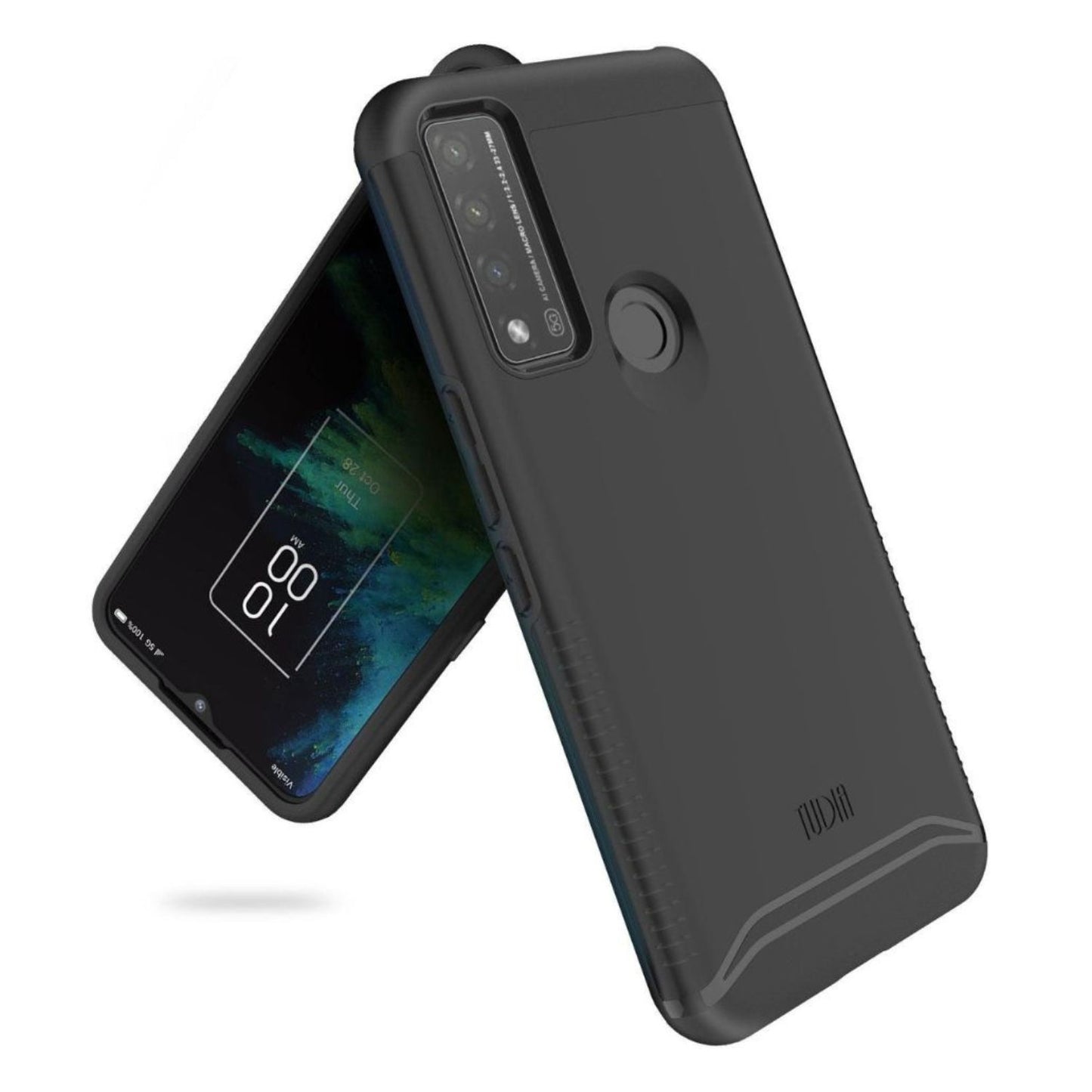 Jet Black TUDIA Merge Heavy Duty Case for TCL 20 A 5G and TCL 4X 5G (T601DL) – Dual Layer Shockproof Rugged Phone Cover