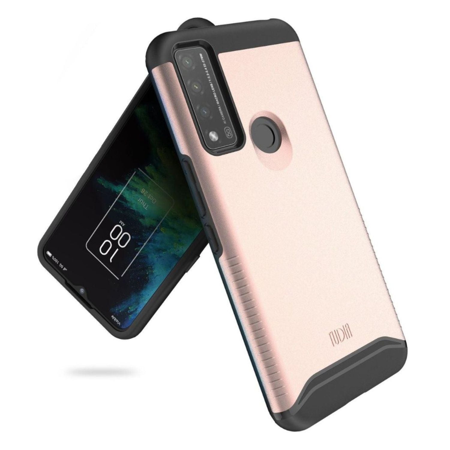 Rose Gold MERGE Heavy Duty Dual Layer Protective Case for TCL 20 A 5G and TCL 4X 5G (T601DL) - Shockproof and Durable Phone Cover