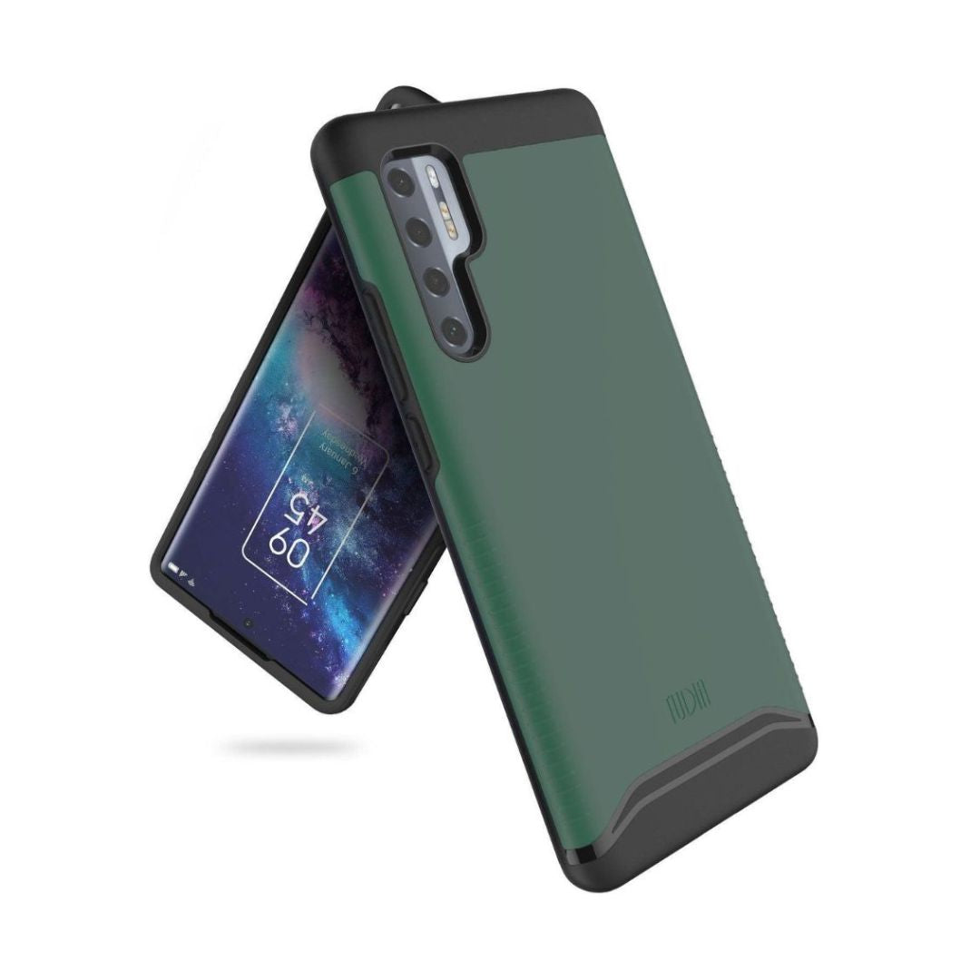 TCL 20 Pro 5G heavy duty dual layer phone case in hunter green color by MERGE, durable protective cover