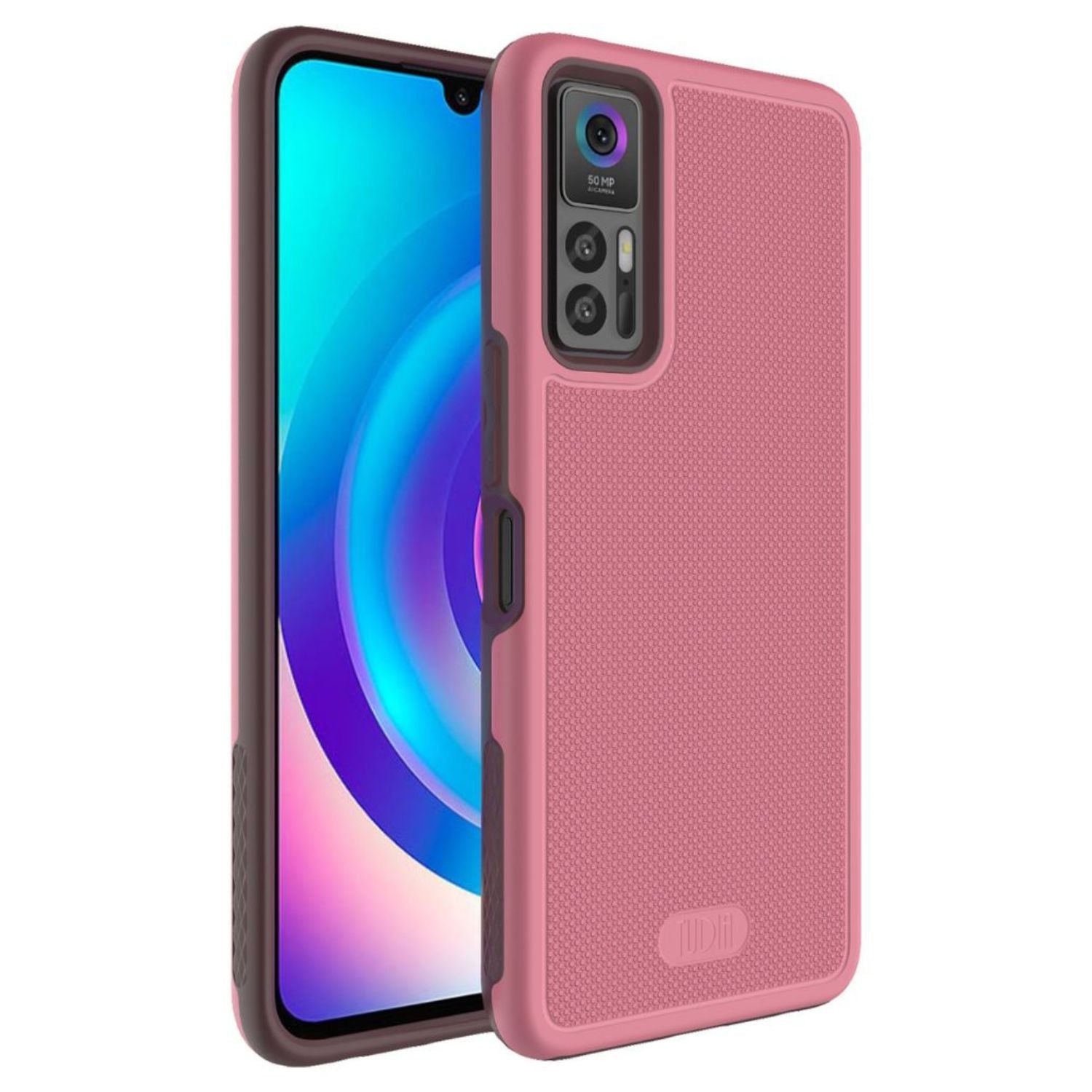 MergeGrip Heavy Duty DualShield Smokey Pink Protective Case for TCL 30 5G TCL 30 TCL 30 Plus 2022 Model – Durable Shockproof Phone Cover