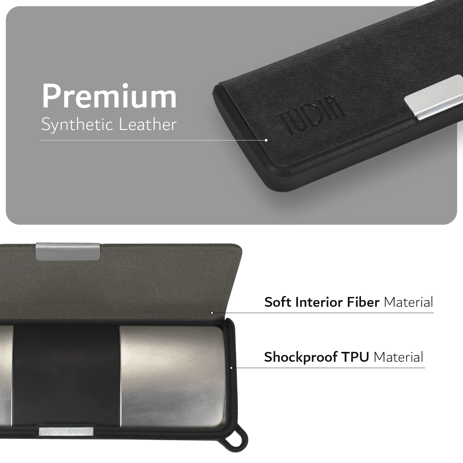 TUDIA Slim-Fit Heavy Duty Leather Case for AliveCor Kardia Mobile 6L Heart Monitor – Premium Protective Cover