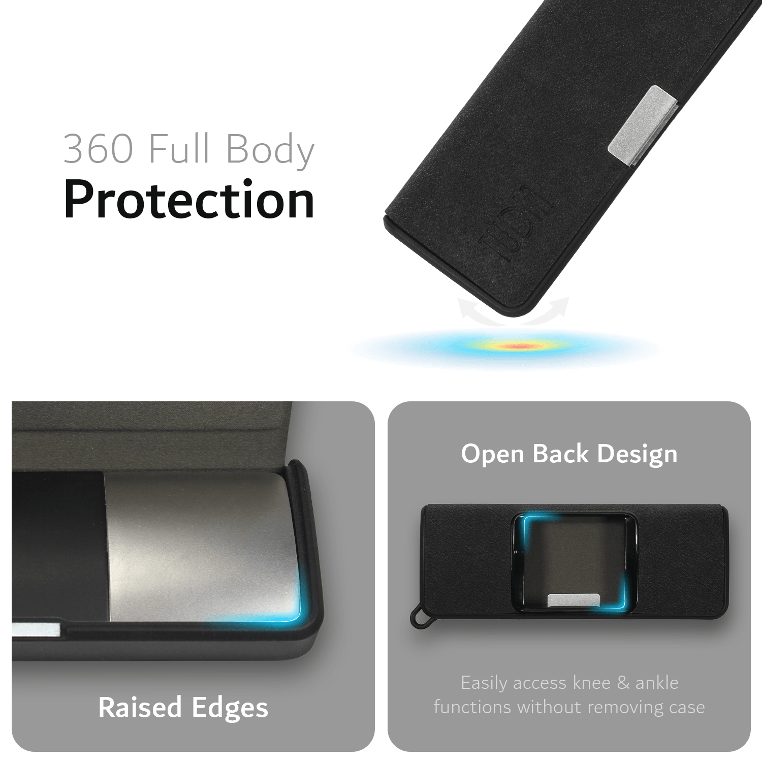 TUDIA leather case for AliveCor Kardia Mobile 6L heart monitor – slim-fit, full-body protective cover