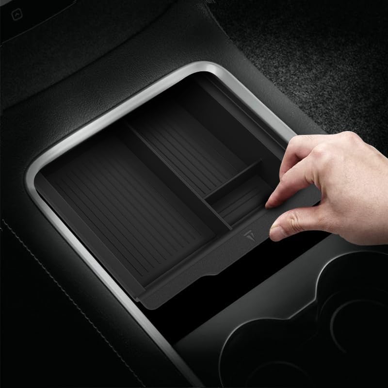 Center Console Organizer Silicone Tray for Tesla Model 3 (2021-2023) and Model Y (2021-Current) - Durable, Non-Slip Car Accessory for Improved Storage and Organization - TUDIA Products