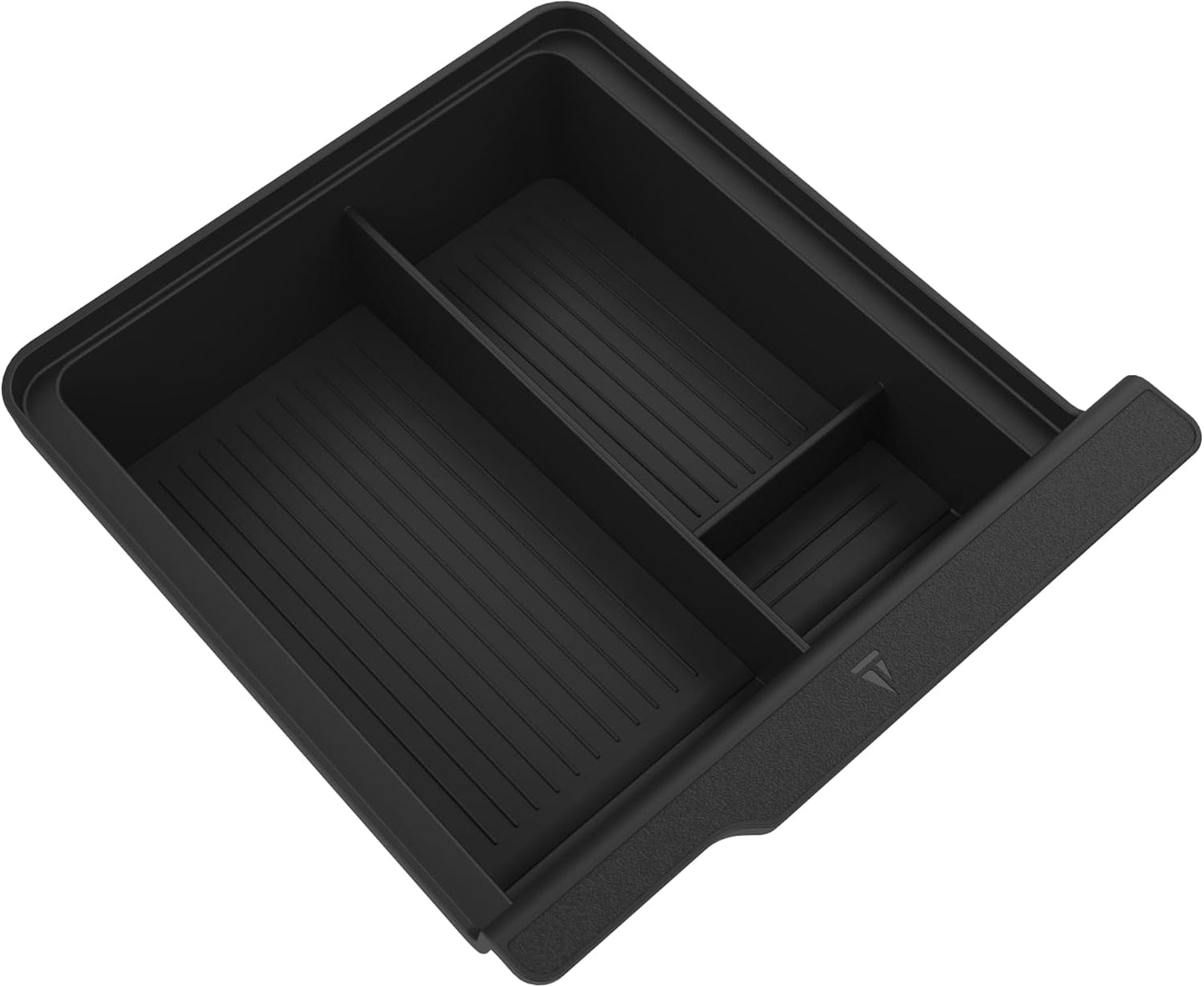 Center Console Organizer Tray for Tesla Model Y (2025), featuring a smooth slide design and silicone interior for enhanced storage and organization - TUDIA Products