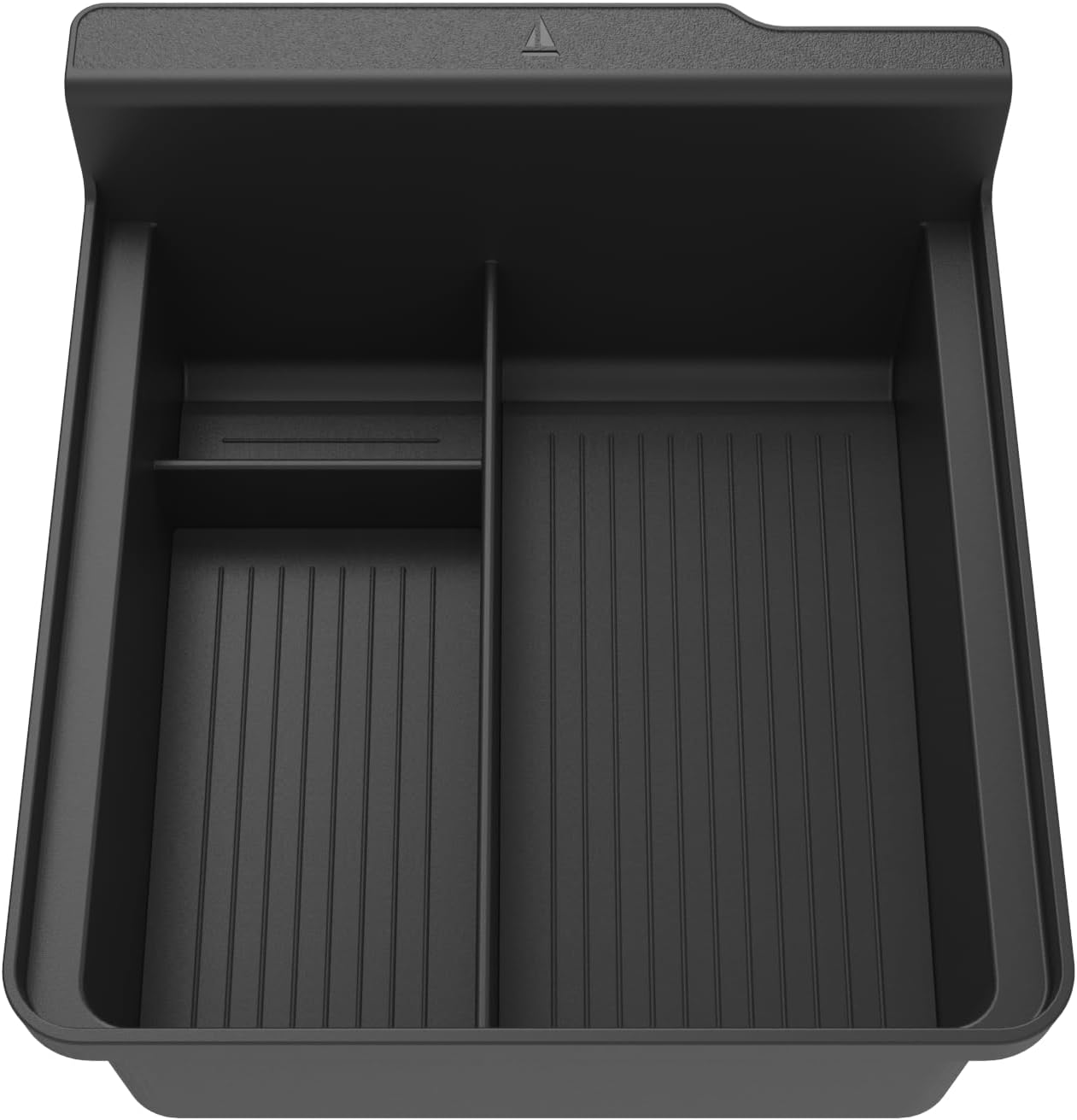 Center Console Organizer Tray for Tesla Model Y (2025), featuring a smooth slide design and silicone interior for enhanced storage and organization - TUDIA Products