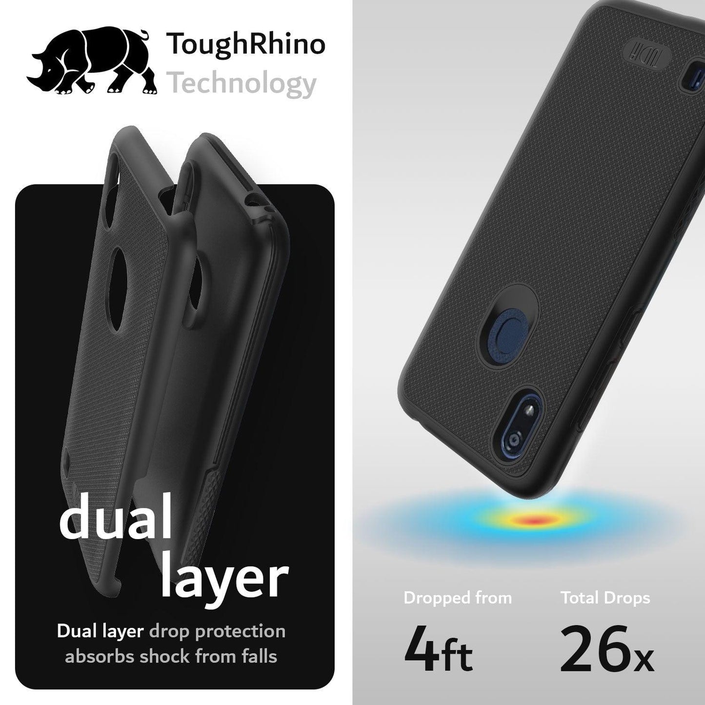 TUDIA MergeGrip Case for Consumer Cellular Verve Connect – Rugged DualShield Heavy Duty Protective Cover