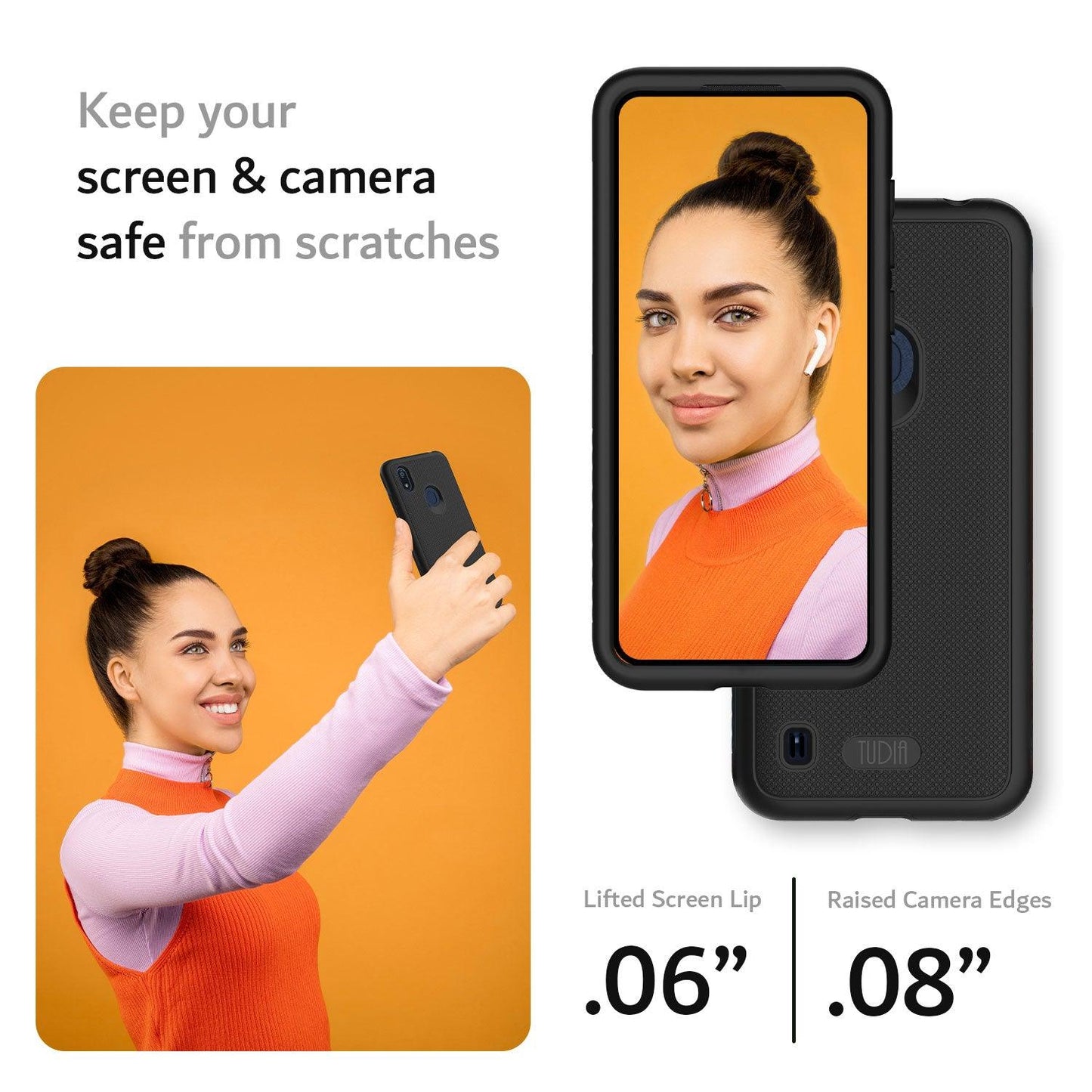 TUDIA MergeGrip Case for Consumer Cellular Verve Connect – Heavy Duty DualShield Protection with Screen and Camera Bump Guard