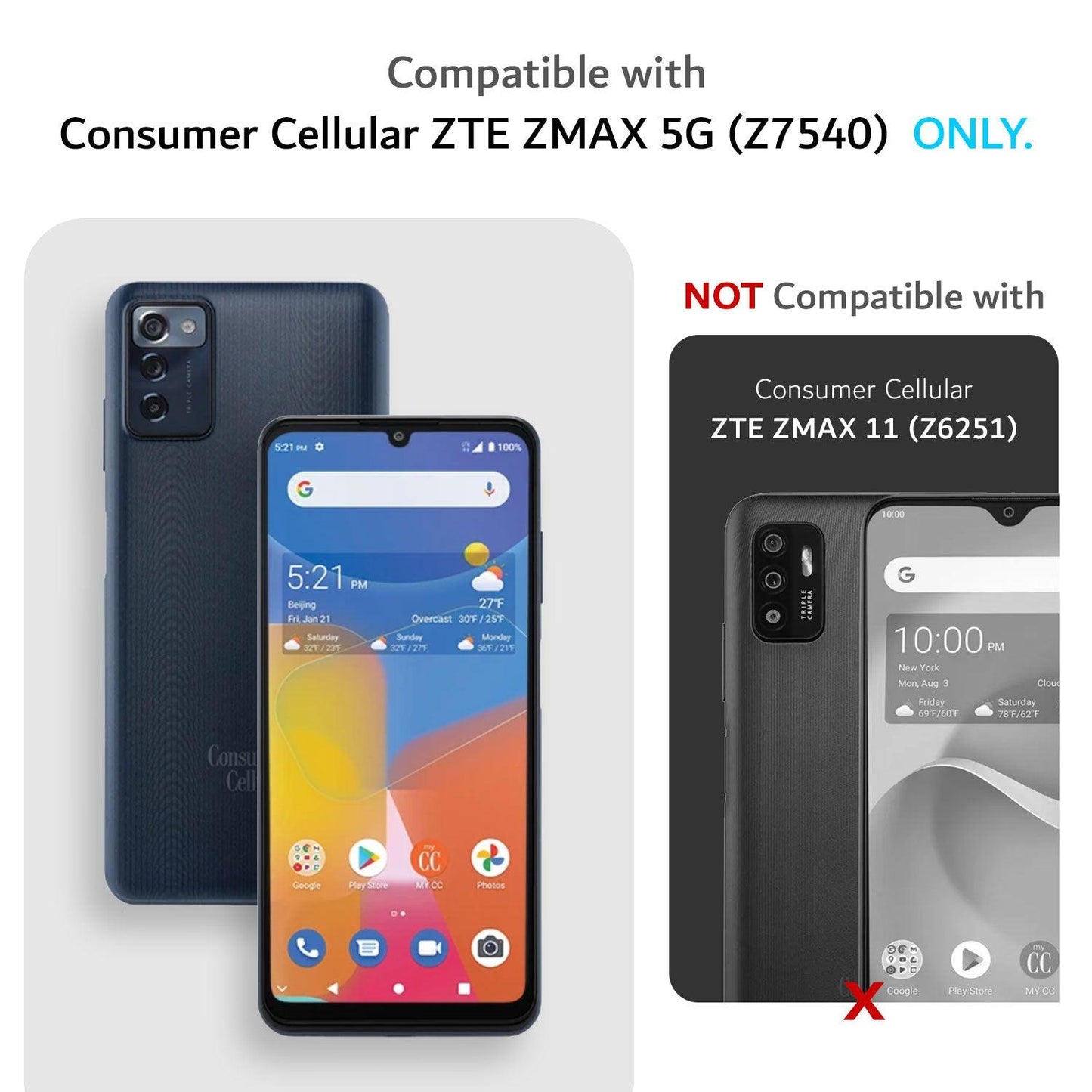 Consumer Cellular ZMAX 5G Case MergeGrip Heavy Duty DualShield - TUDIA Products