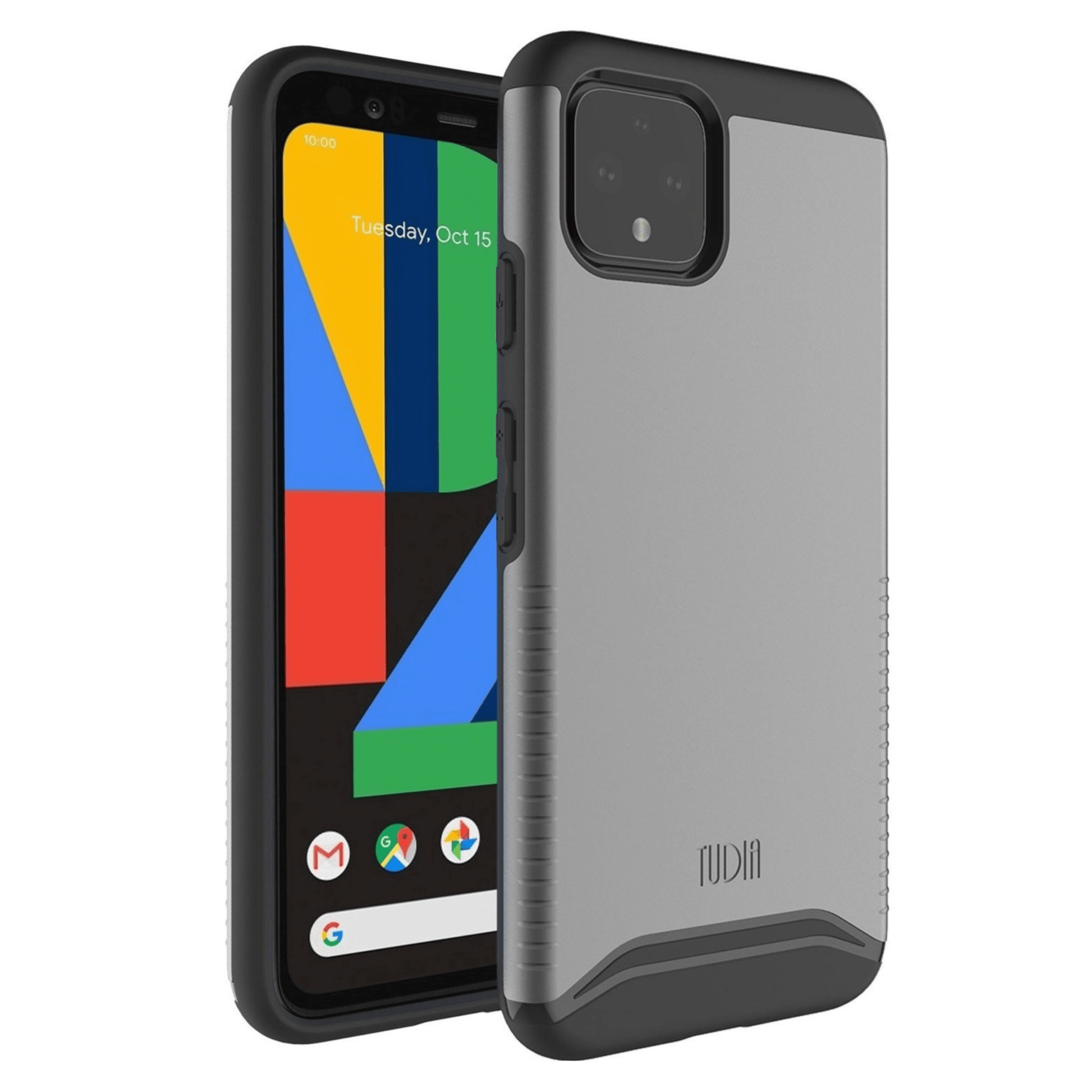 TUDIA Merge Dual-Layer Protective Case for Google Pixel 4 in Metallic Slate – Rugged Shockproof Cover with Slim Grip