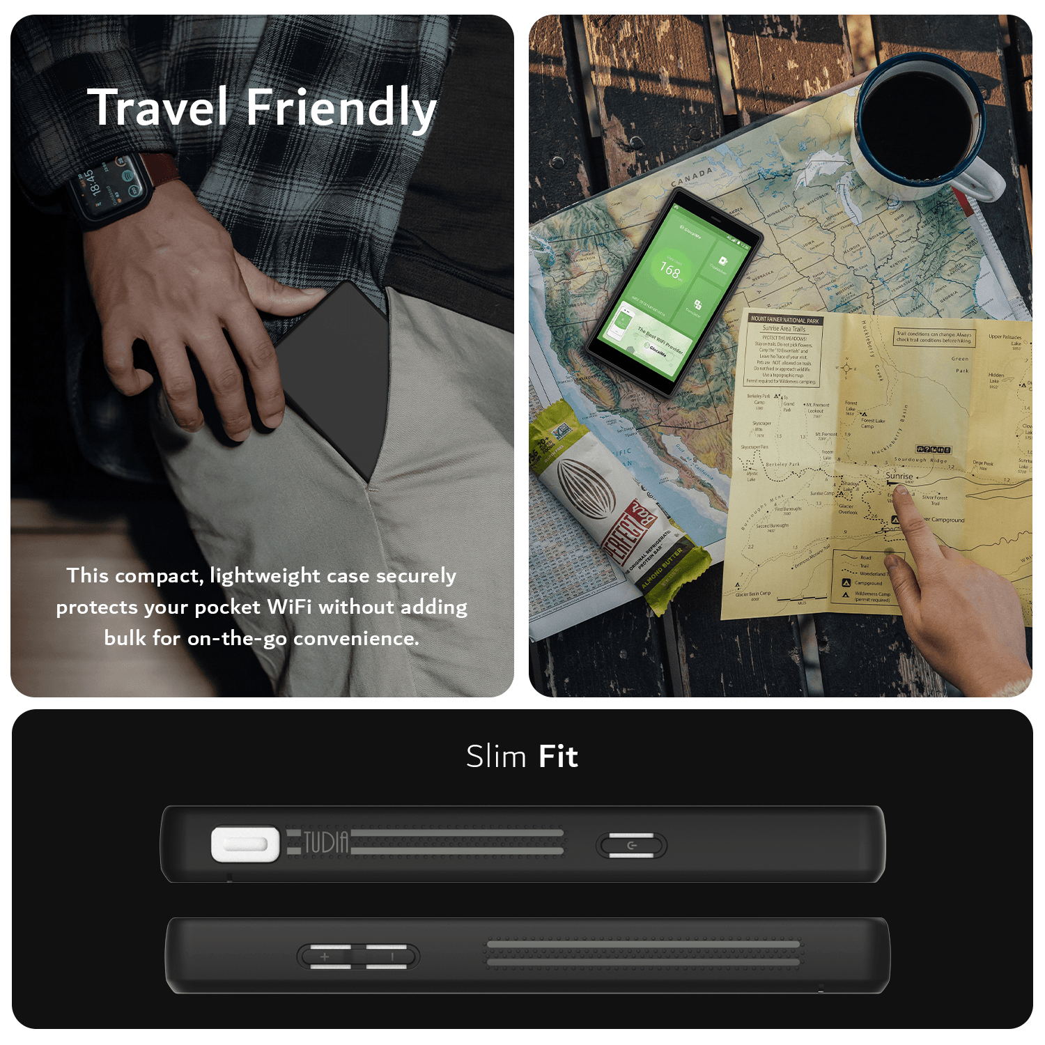 TUDIA GlocalMe G4 Pro Arch S Matte TPU Slim Case – Lightweight Travel-Friendly Protective Cover