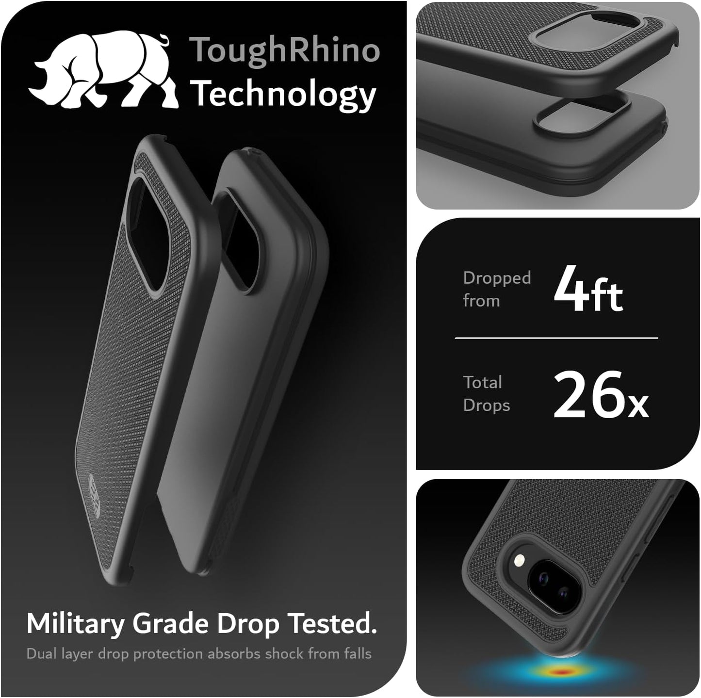 Google Pixel 9a MergeGrip Military Grade Dual Layer Protection Heavy Duty Case - TUDIA Products