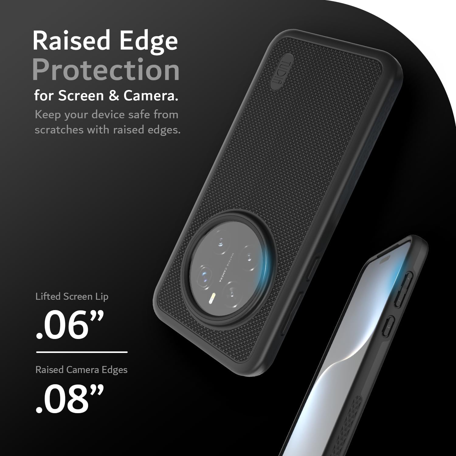 TUDIA MergeGrip Black Case for Honor Magic 7 Pro 5G (2025) – DualShield Heavy Duty with Raised Edge Protection
