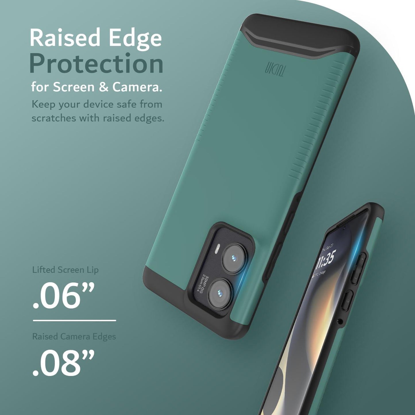 Motorola Edge 2024 Case MERGE Dual Layer Protection Case, Magsafe Heavy Duty Dual Layer - TUDIA Products - Hunter Green