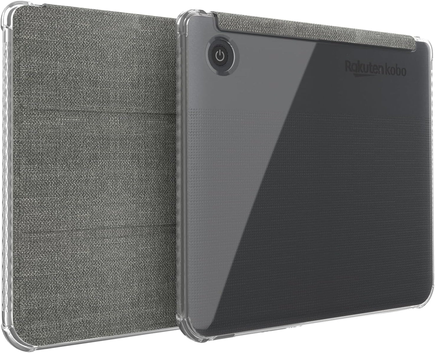 TUDIA Kobo Libra Colour SKN Flip Case 2024 – Trifold TPU Leather Cover in Clear Gray for eReader Protection