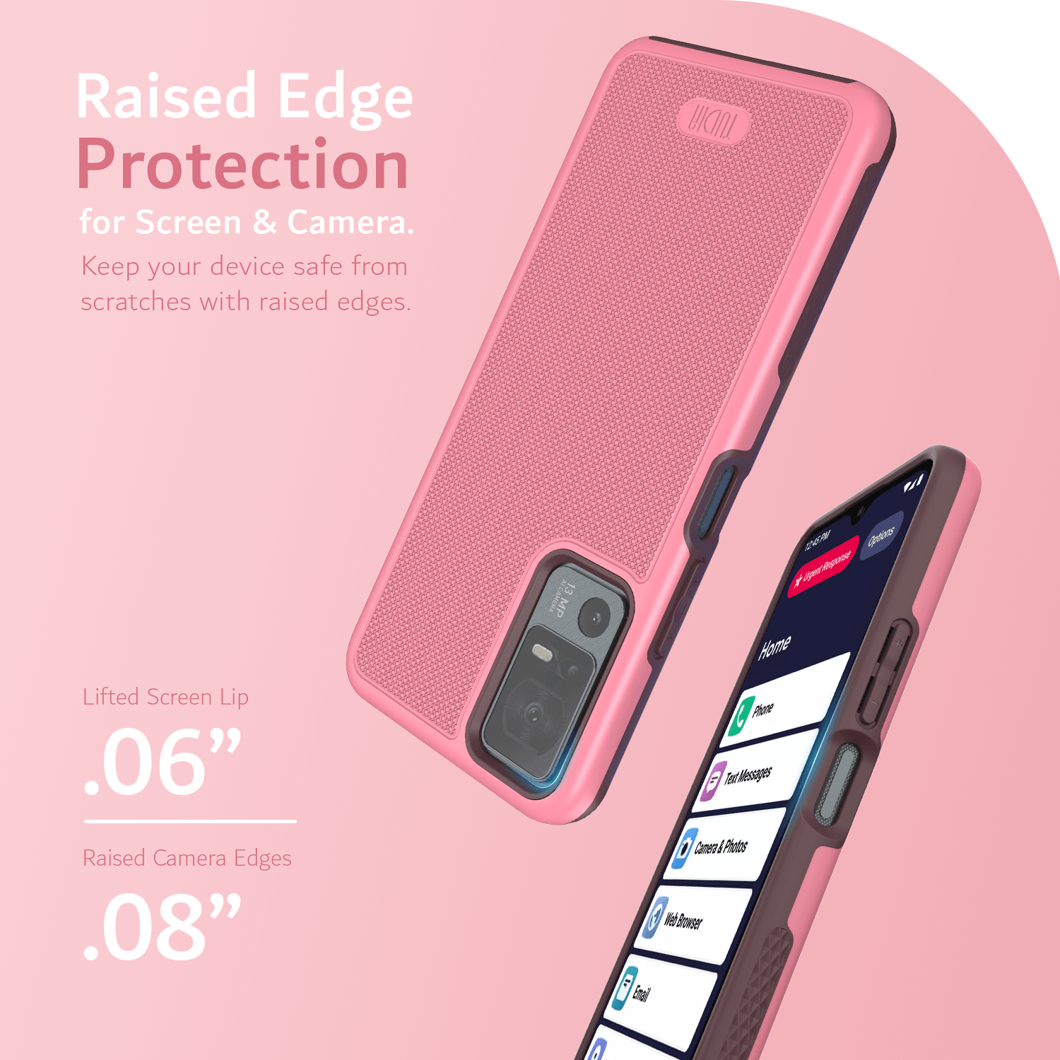 TUDIA Lively Jitterbug Smart4 MergeGrip Case with Shockproof DualShield Protection and Raised Edges