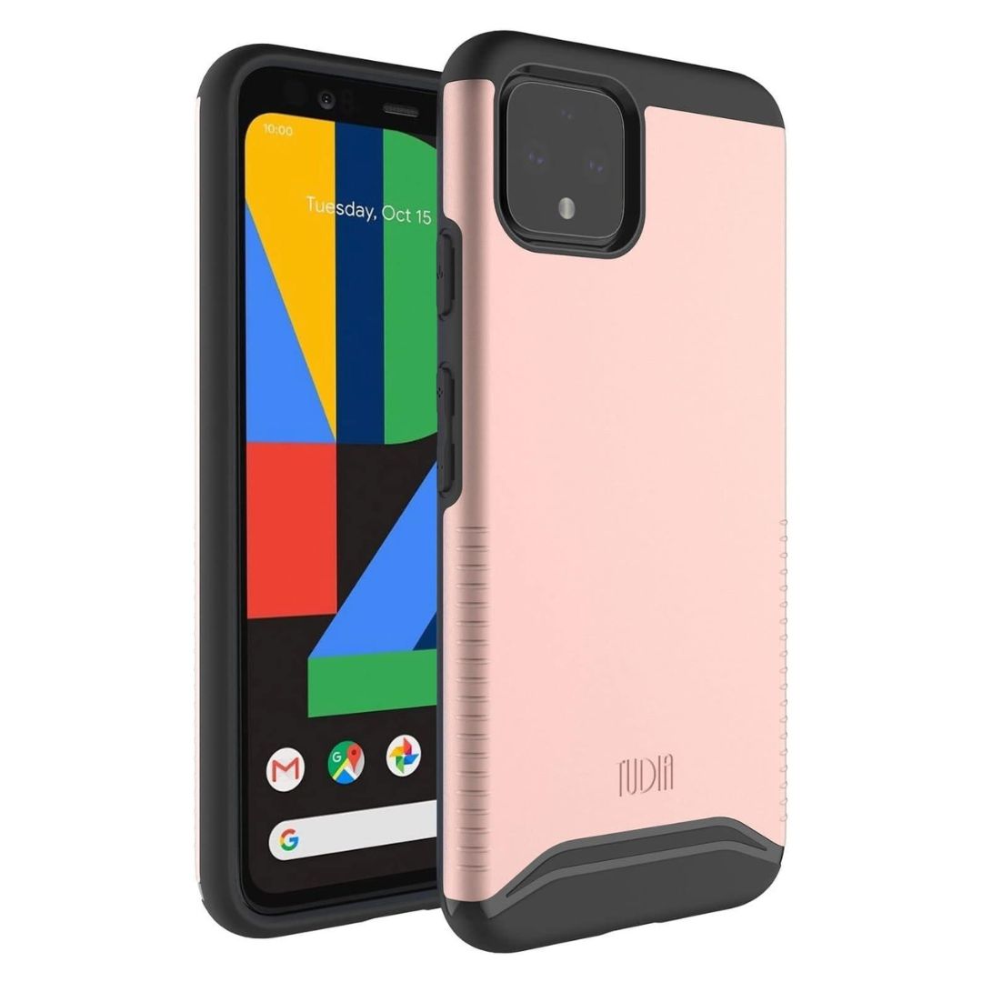 Rose Gold TUDIA MERGE Dual Layer Heavy Duty Case for Google Pixel 4 – Shockproof Protective Phone Cover