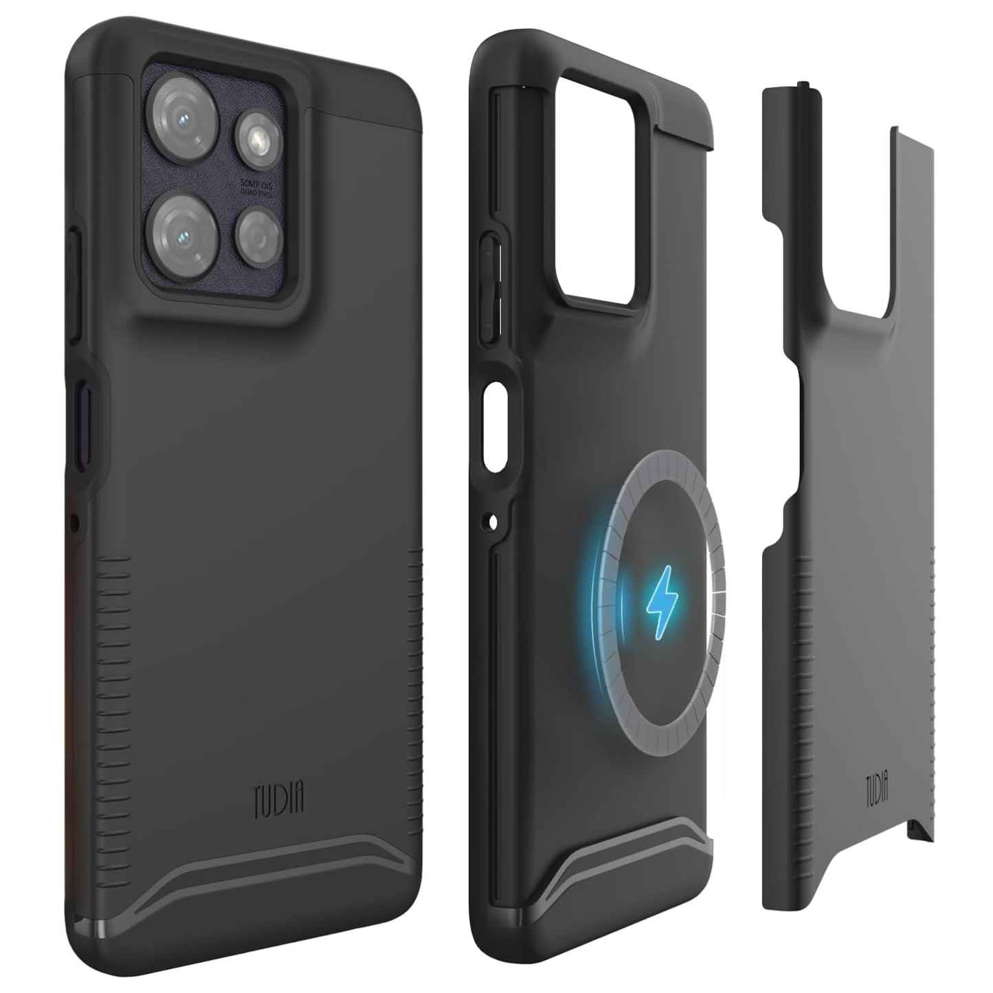 TUDIA Jet Black MagSafe Merge Case for Moto G Power 5G 2025 – Military Grade Drop Protection & Enhanced Grip