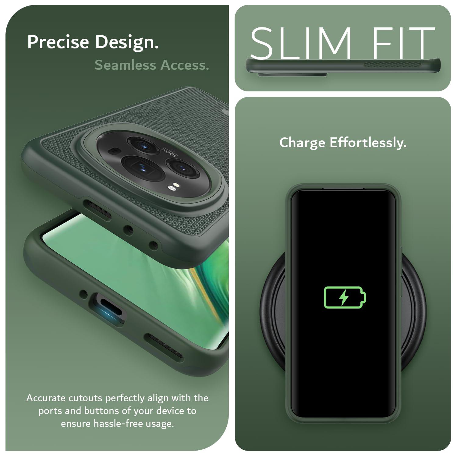 Heavy Duty Dual-Layer TUDIA MergeGrip Case for Honor Magic 6 Pro 5G with Textured Grip and Precise Cutouts