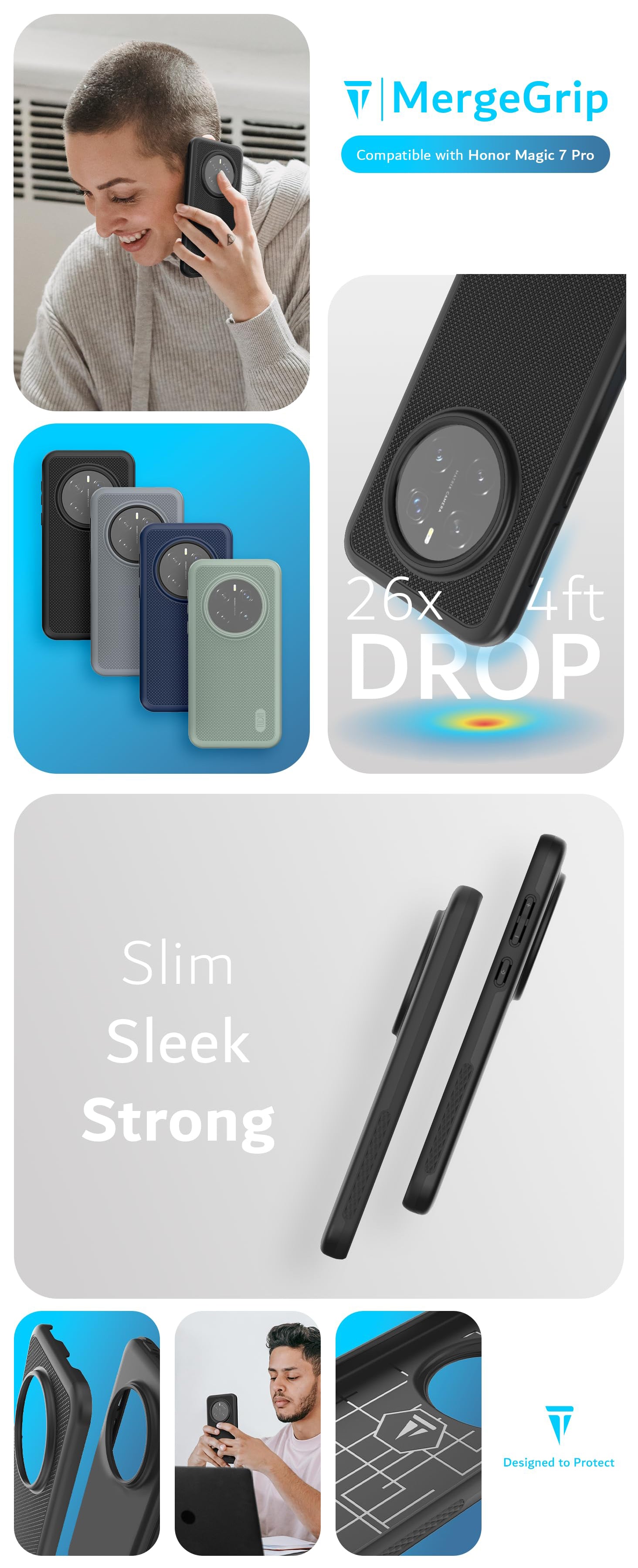 TUDIA MergeGrip Case for Honor Magic 7 Pro – Durable, Shockproof Dual Layer Protection for Maximum Safety