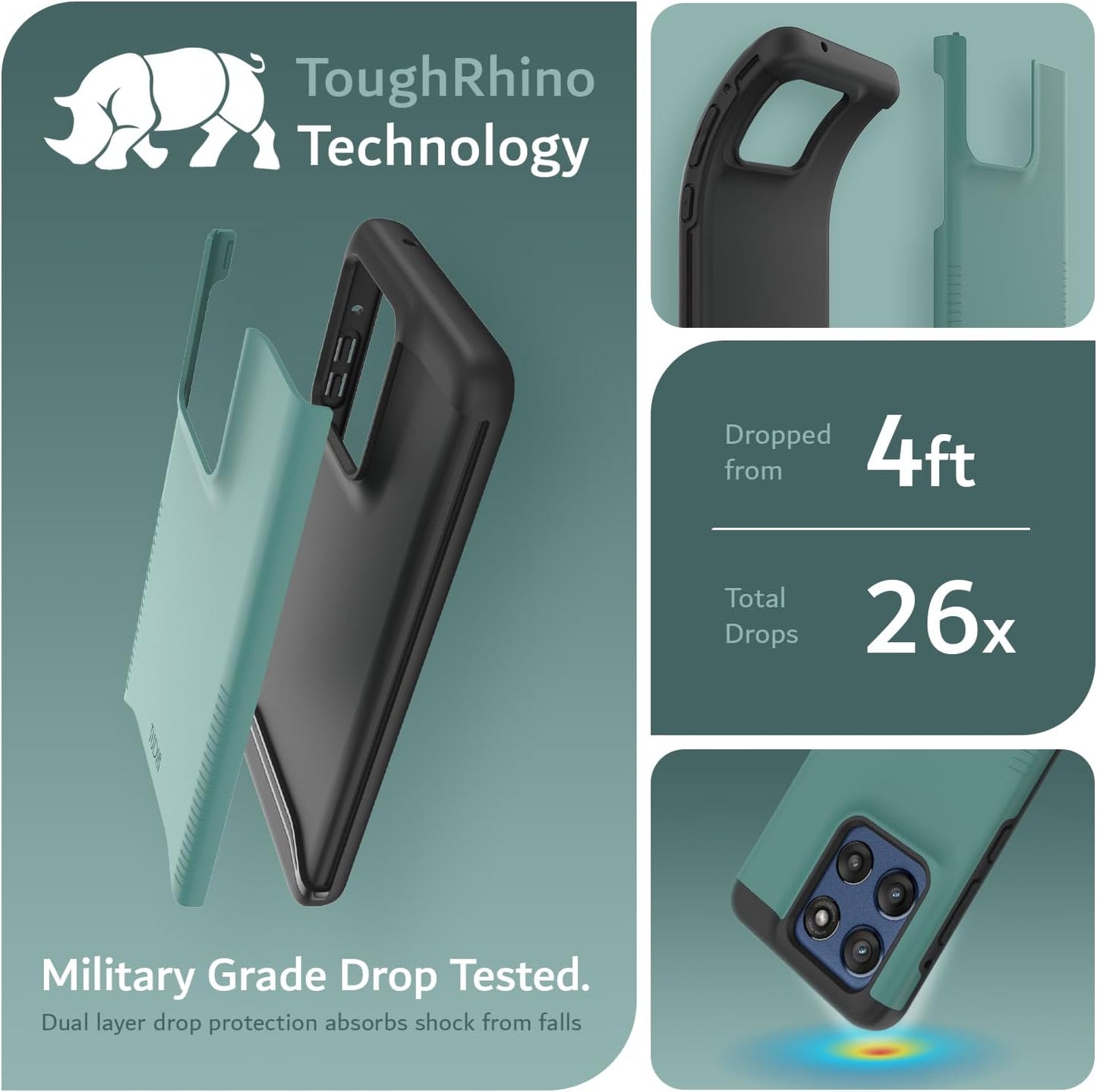 Hunter Green TUDIA MergeGrip Case for Motorola Moto G Stylus 5G (2025) – Military Grade Protection, Raised Edges, Enhanced Grip