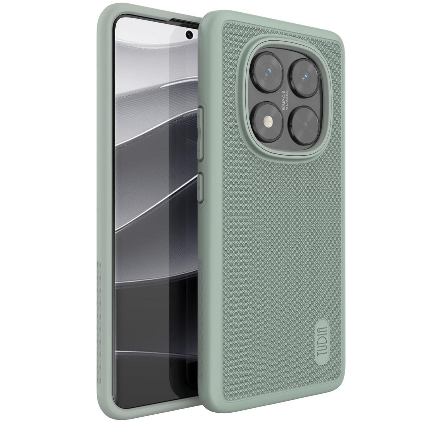 TUDIA Green Lily MergeGrip Case for Xiaomi Redmi Note 14 Pro 5G – Raised Edge, Military Grade Drop Tested, Enhanced Grip