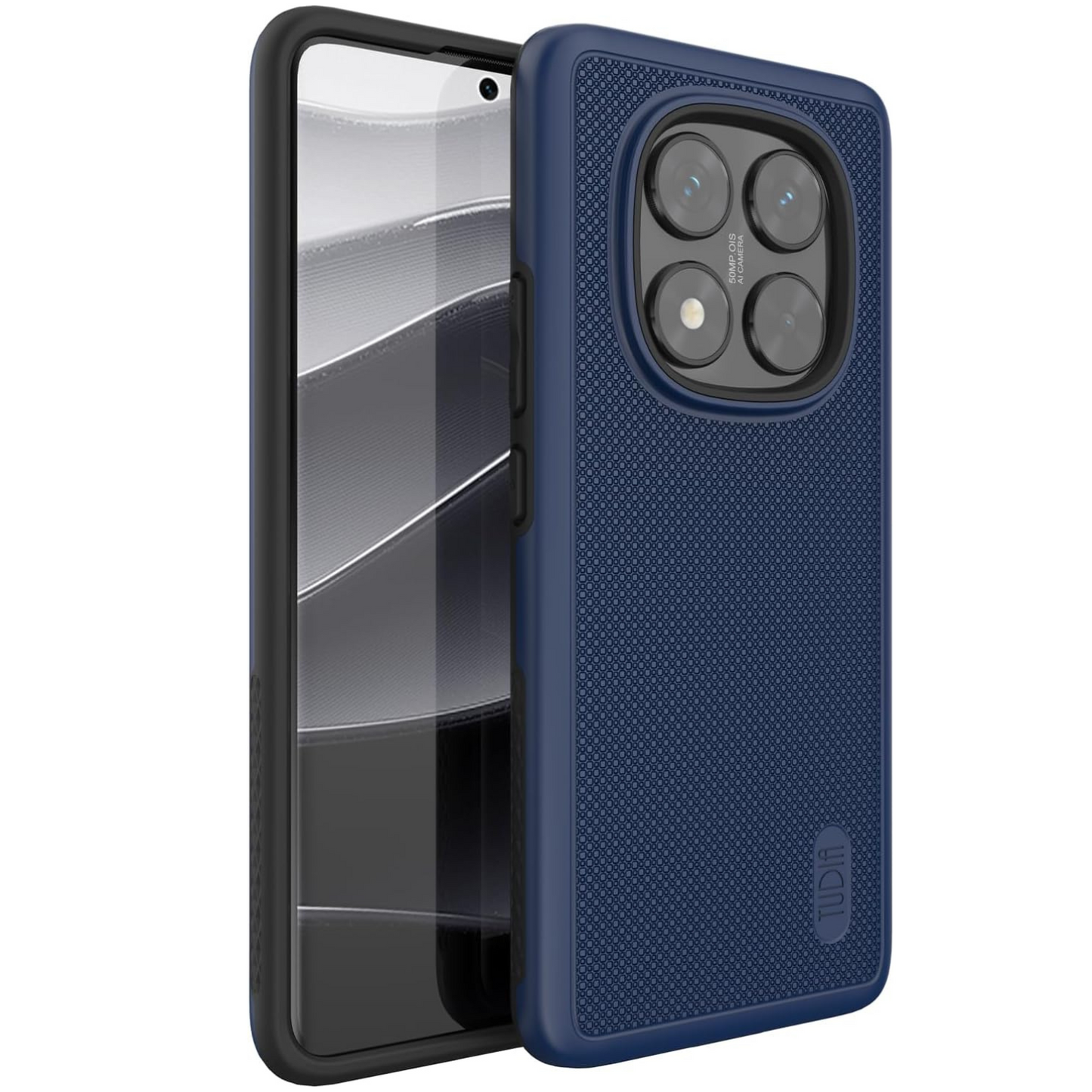 TUDIA Indigo Blue MergeGrip Case for Xiaomi Redmi Note 14 Pro 5G – Raised Edge, Military Grade Drop Tested, Enhanced Grip