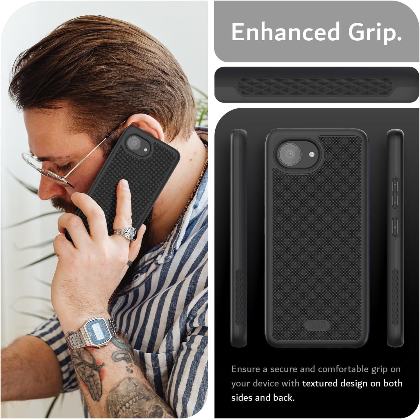 TUDIA MergeGrip dual-layer rugged phone case for NUU X7 Plus with enhanced grip and drop protection