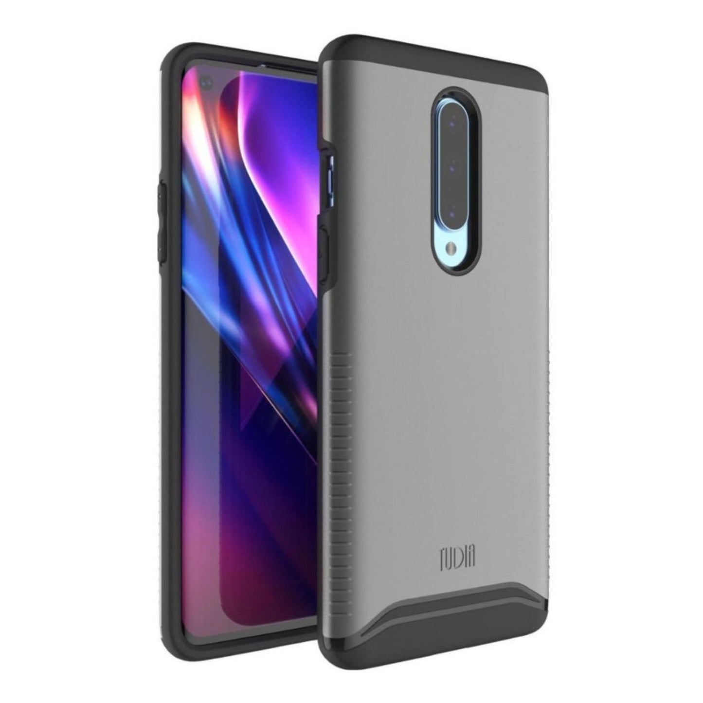 TUDIA Merge heavy-duty dual-layer case for OnePlus 8 in matte black, offering durable protection