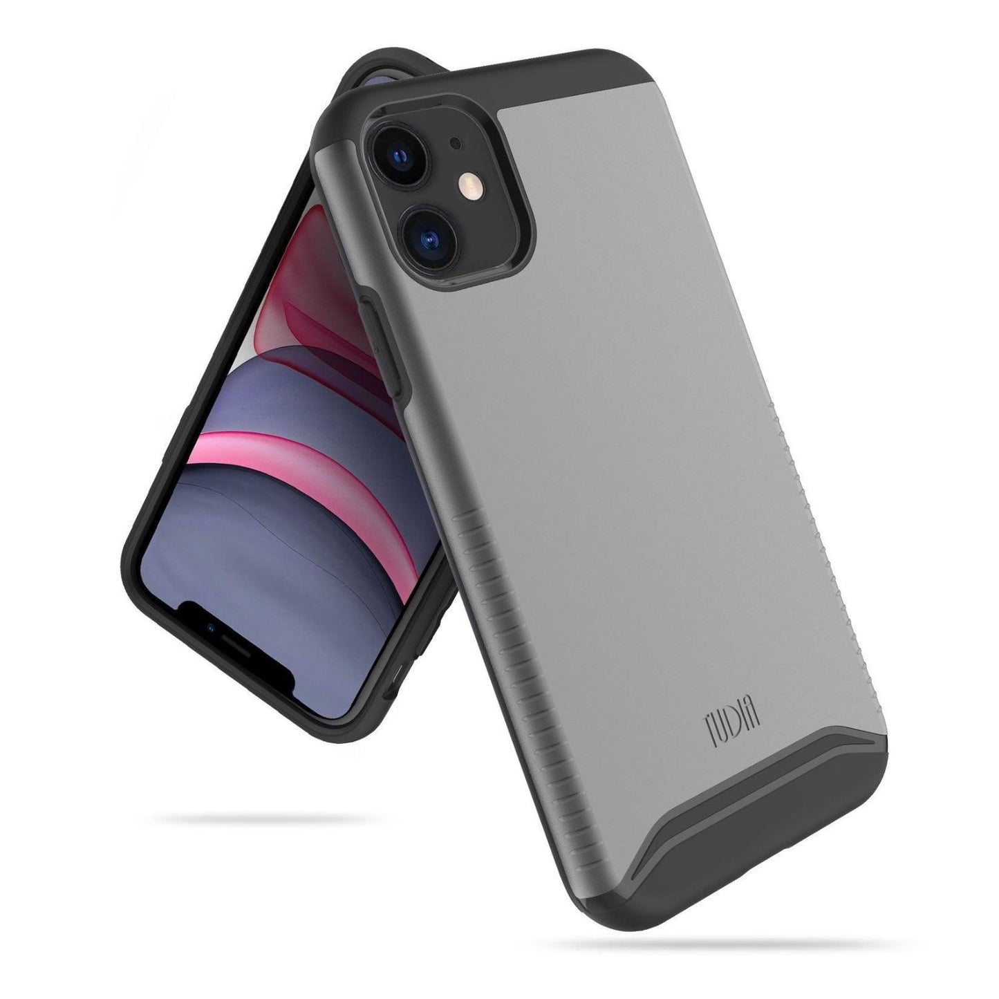 TUDIA Merge heavy-duty dual-layer case in blue for iPhone 11 (6.1"), offering rugged protection with a sleek design