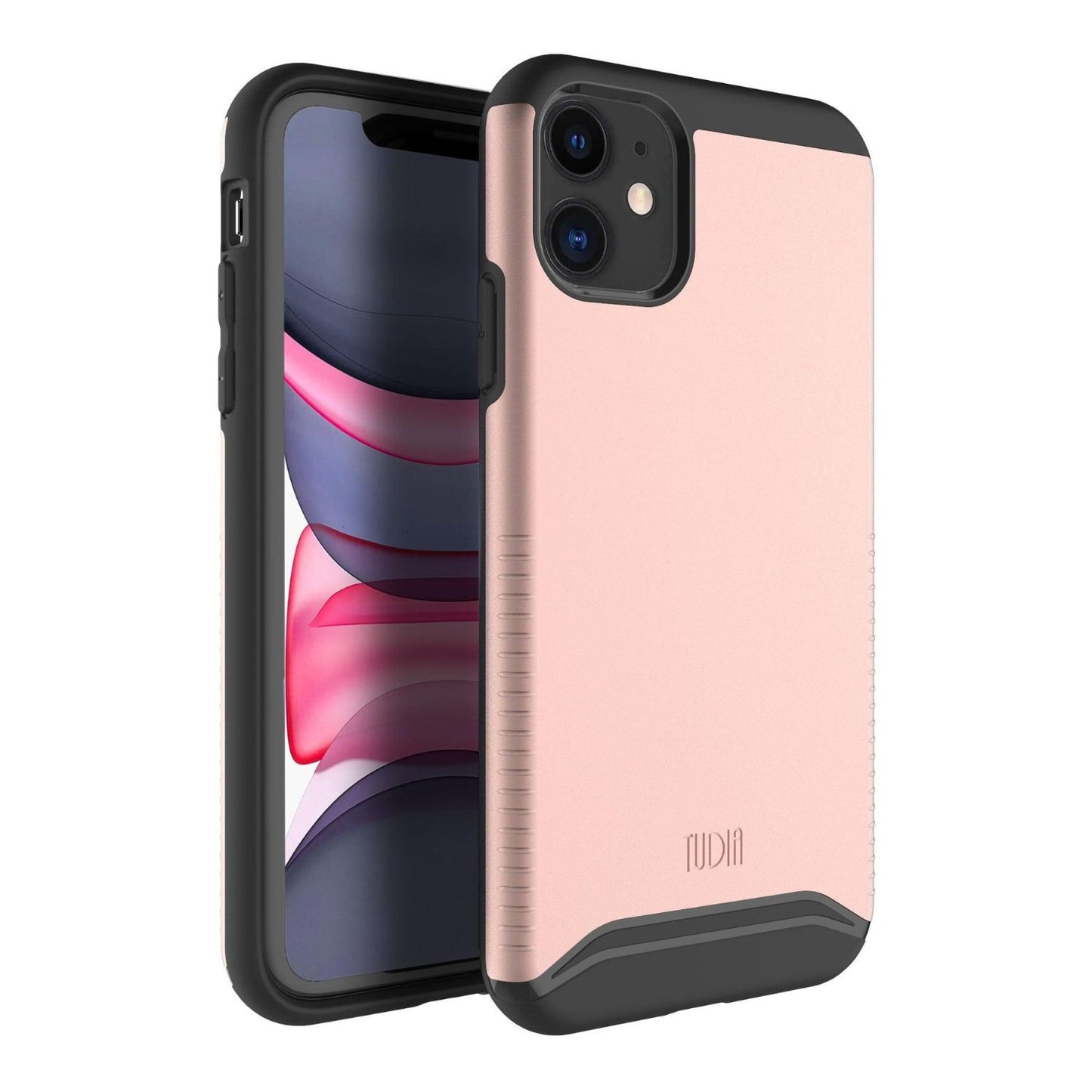 TUDIA Merge Heavy Duty Dual Layer Case for iPhone 11 (6.1") in Rose Gold, Shockproof and Durable