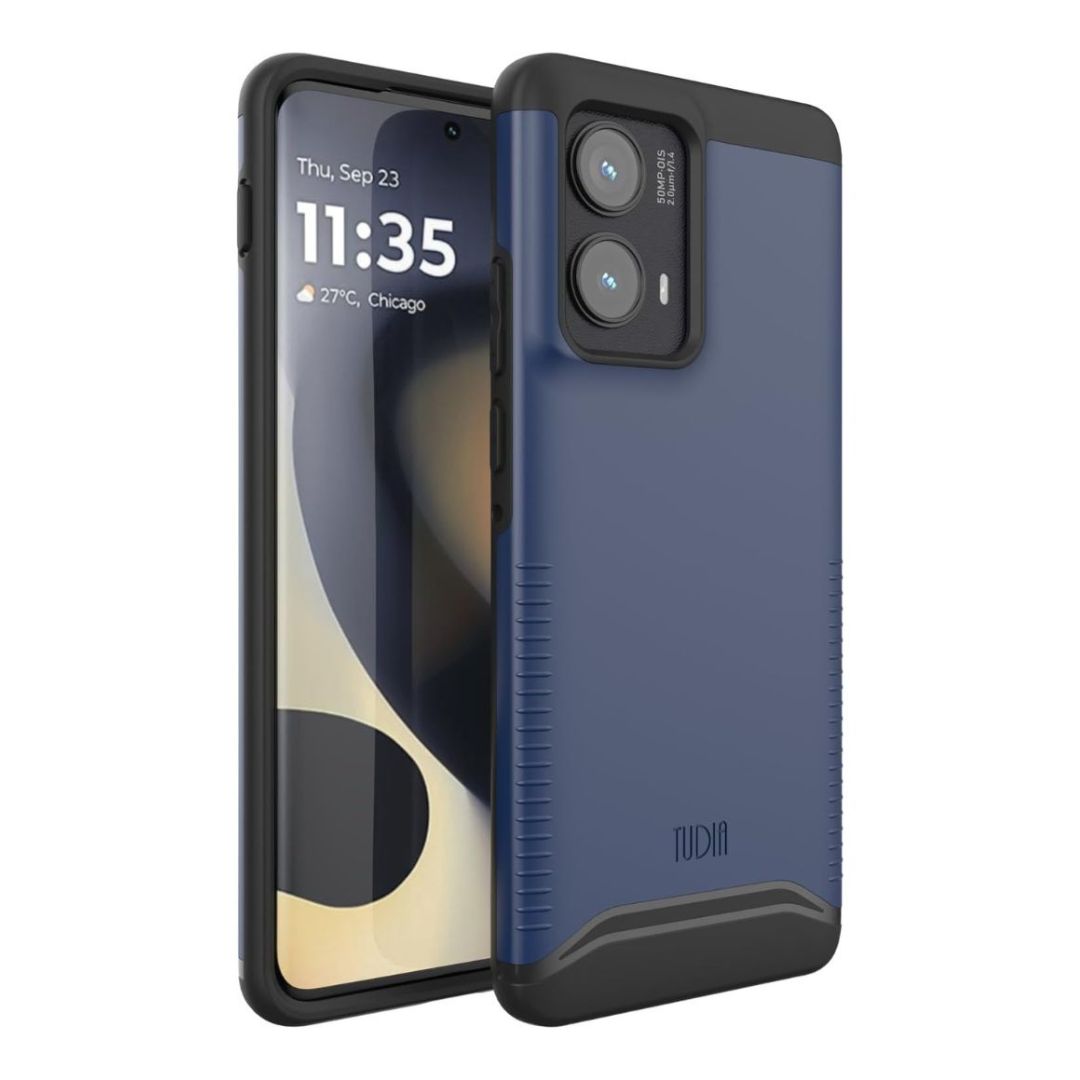 Indigo Blue MERGE Heavy Duty Dual Layer Case for Motorola Edge 2024 – Durable Shockproof Protective Cover