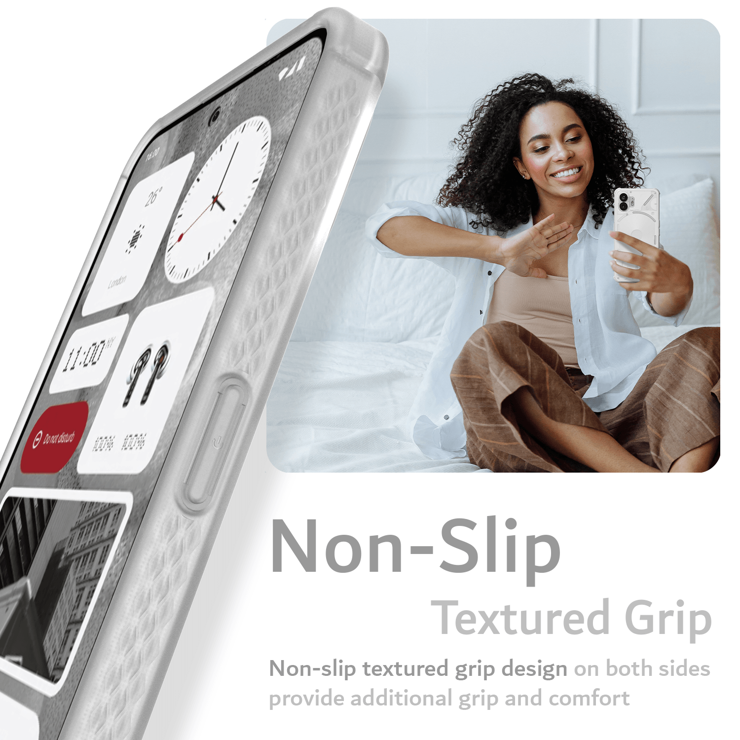 TUDIA SKN Series Translucent Frosted TPU Case for Nothing Phone (2) – Slim, Lightweight, Non-Slip Protection