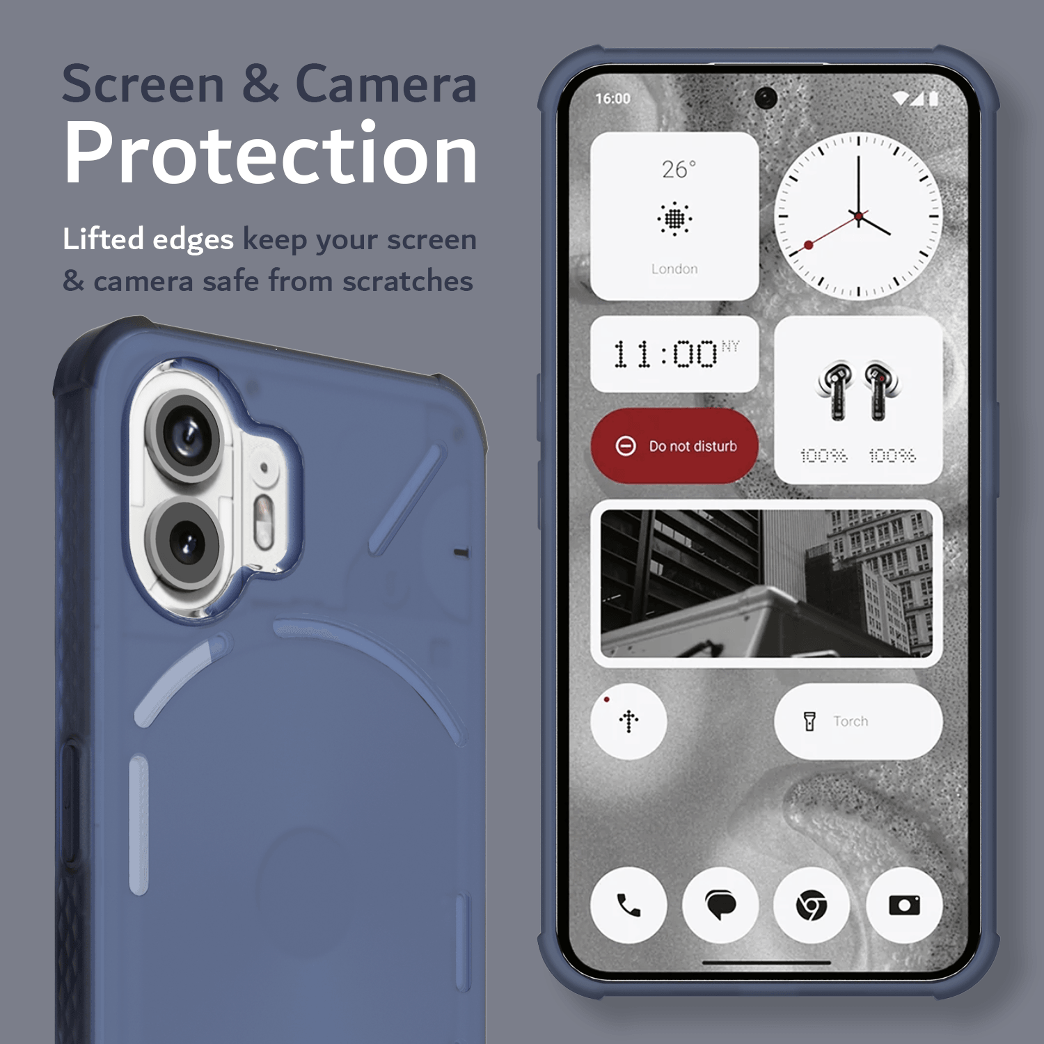 TUDIA SKN Series Translucent Frosted Thin TPU Case for Nothing Phone (2) with Screen and Camera Protection