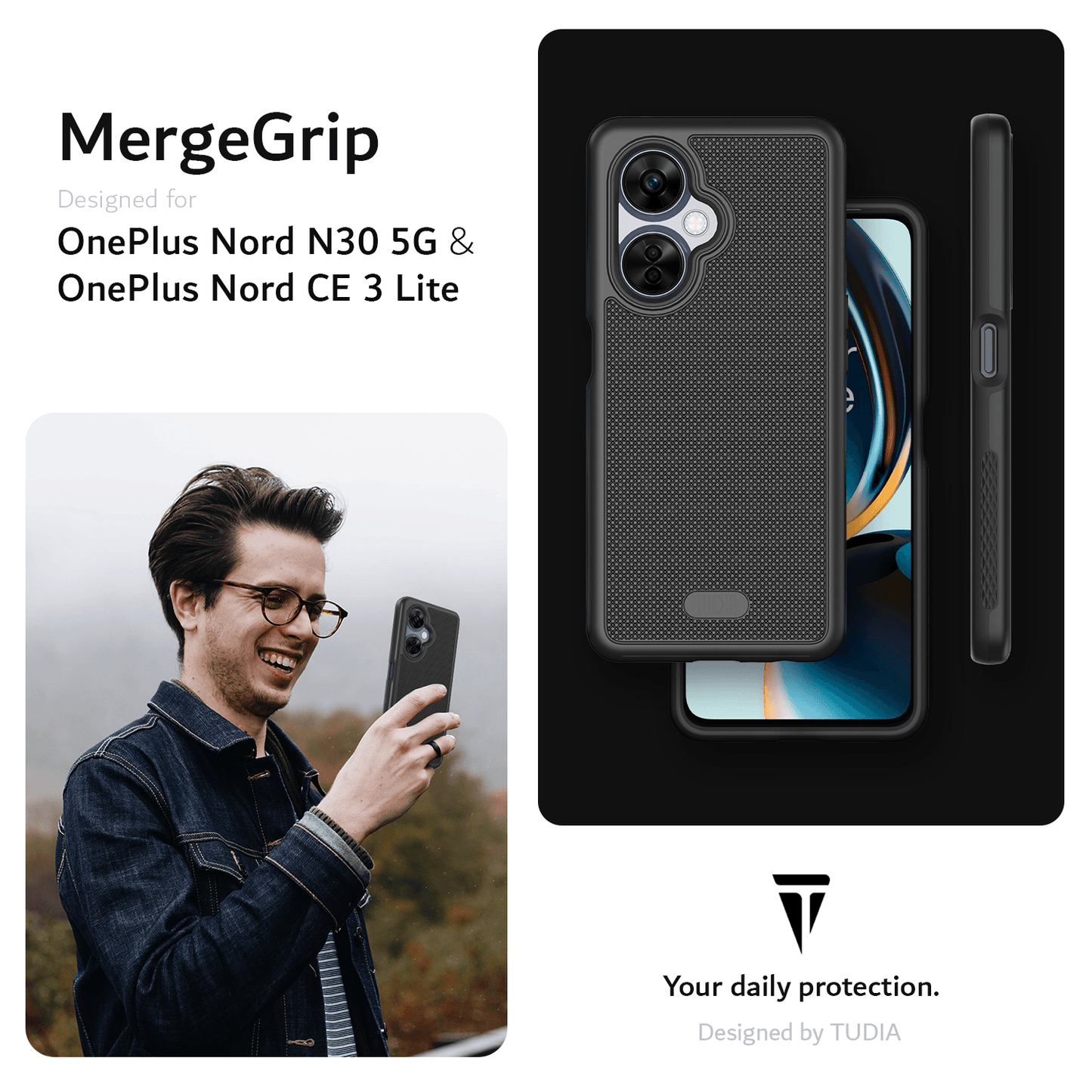 TUDIA MergeGrip Case for OnePlus Nord N30 5G – Rugged DualShield Heavy Duty Phone Cover