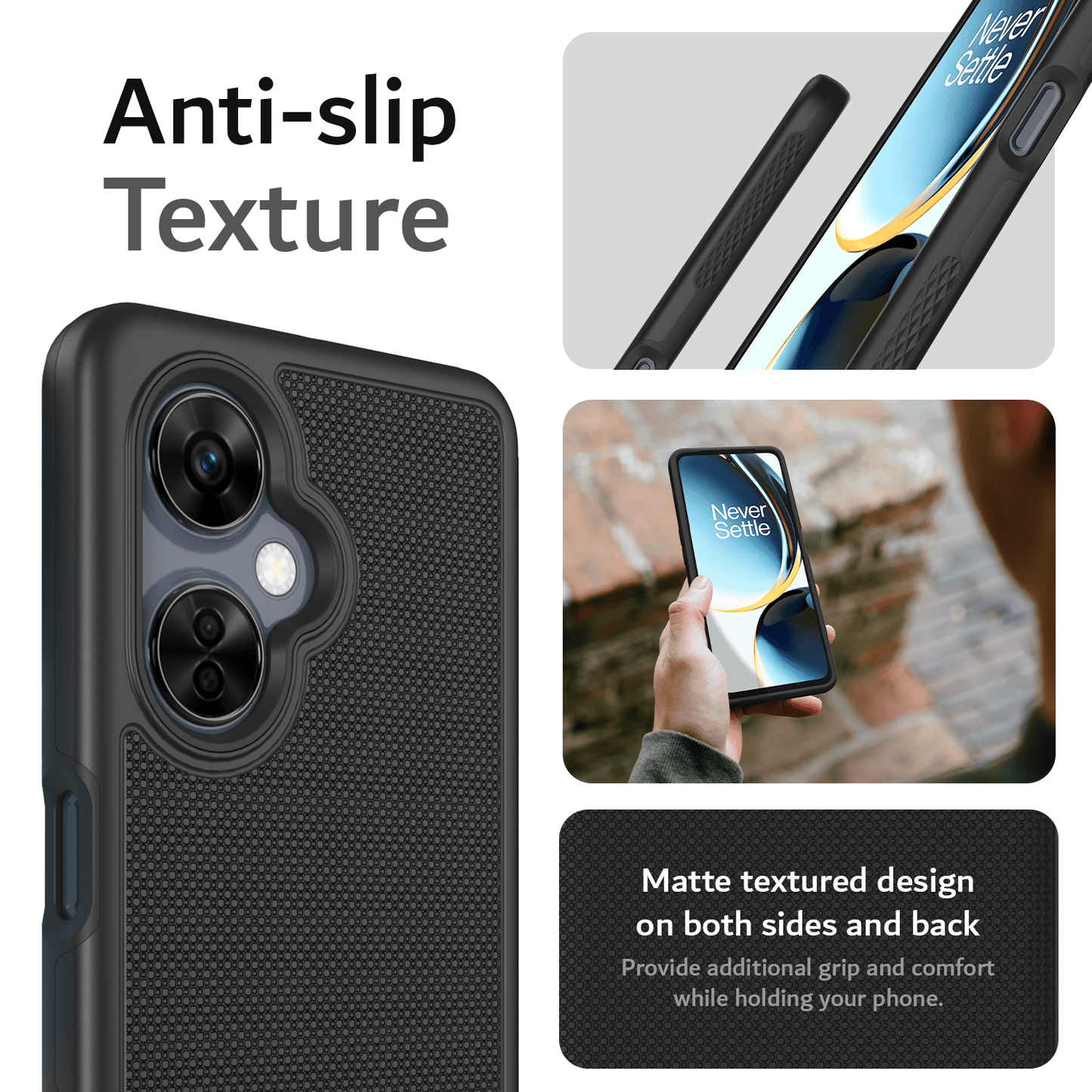 TUDIA OnePlus Nord N30 5G MergeGrip Case – DualShield Heavy Duty Anti-Slip Protective Phone Cover