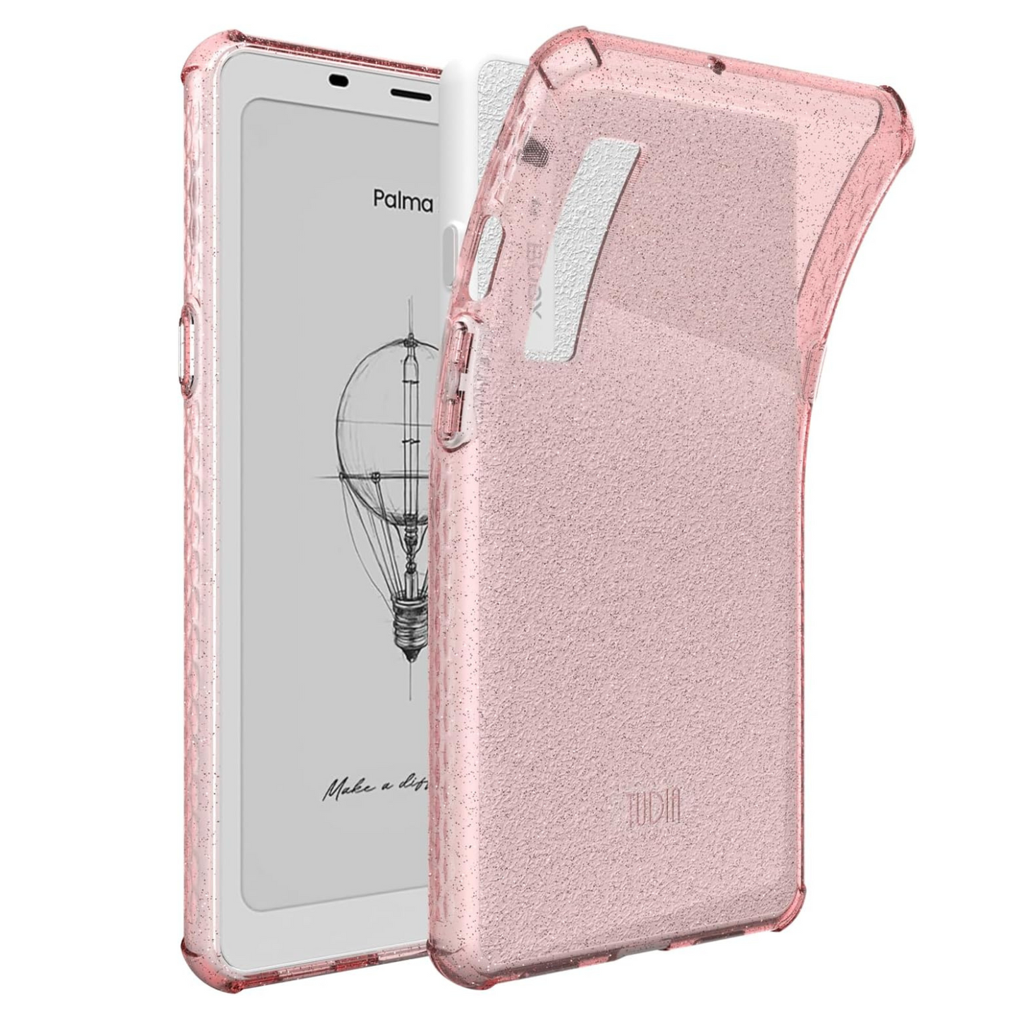 TUDIA Onyx Boox Palma 2 Case in Pink Glitter– SKN Translucent Lightweight Magnetic Leather Cover with Textured Design