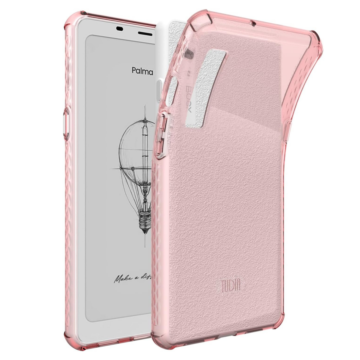 TUDIA Onyx Boox Palma 2 Case in Pink – SKN Translucent Lightweight Magnetic Leather Cover with Textured Design