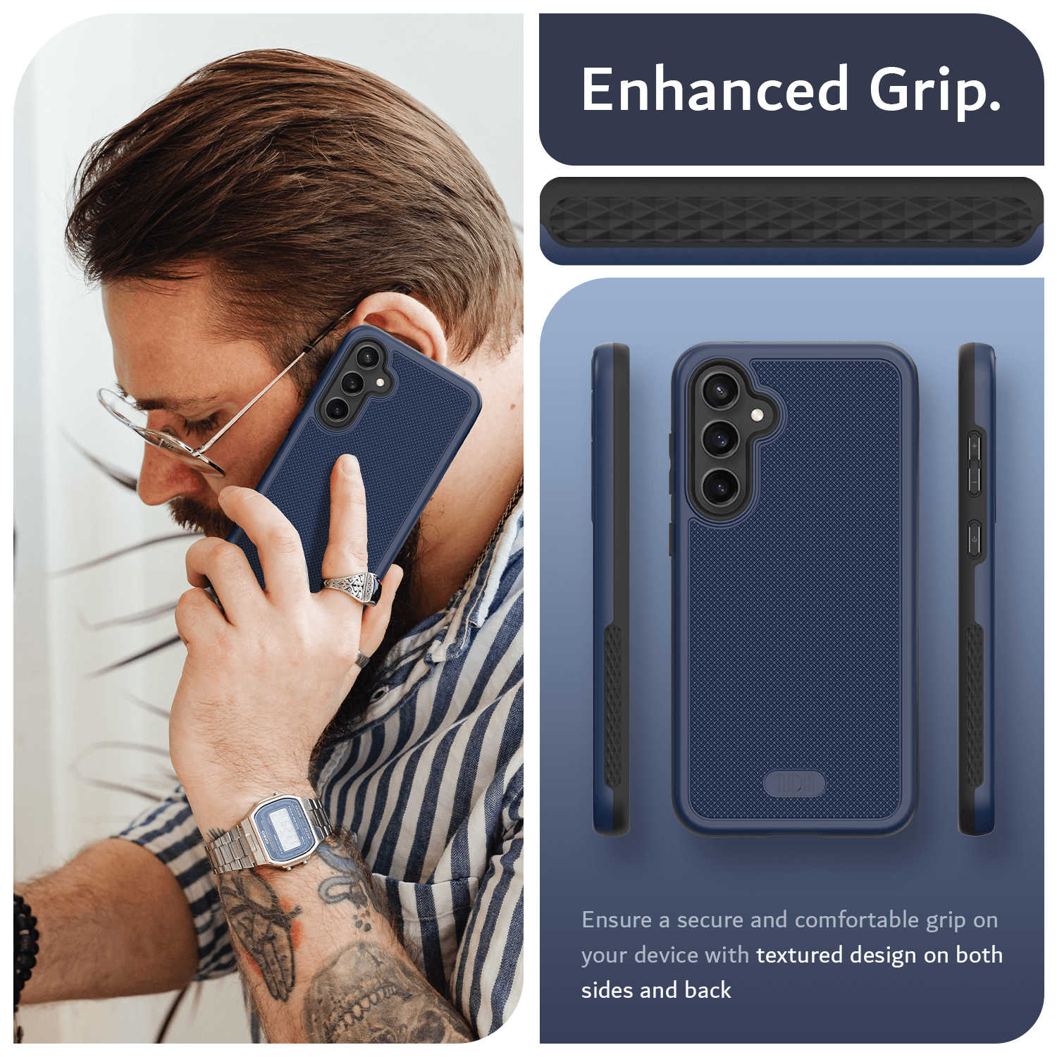 TUDIA Samsung Galaxy S23 FE MergeGrip DualShield Heavy Duty Protective Case with Enhanced Grip