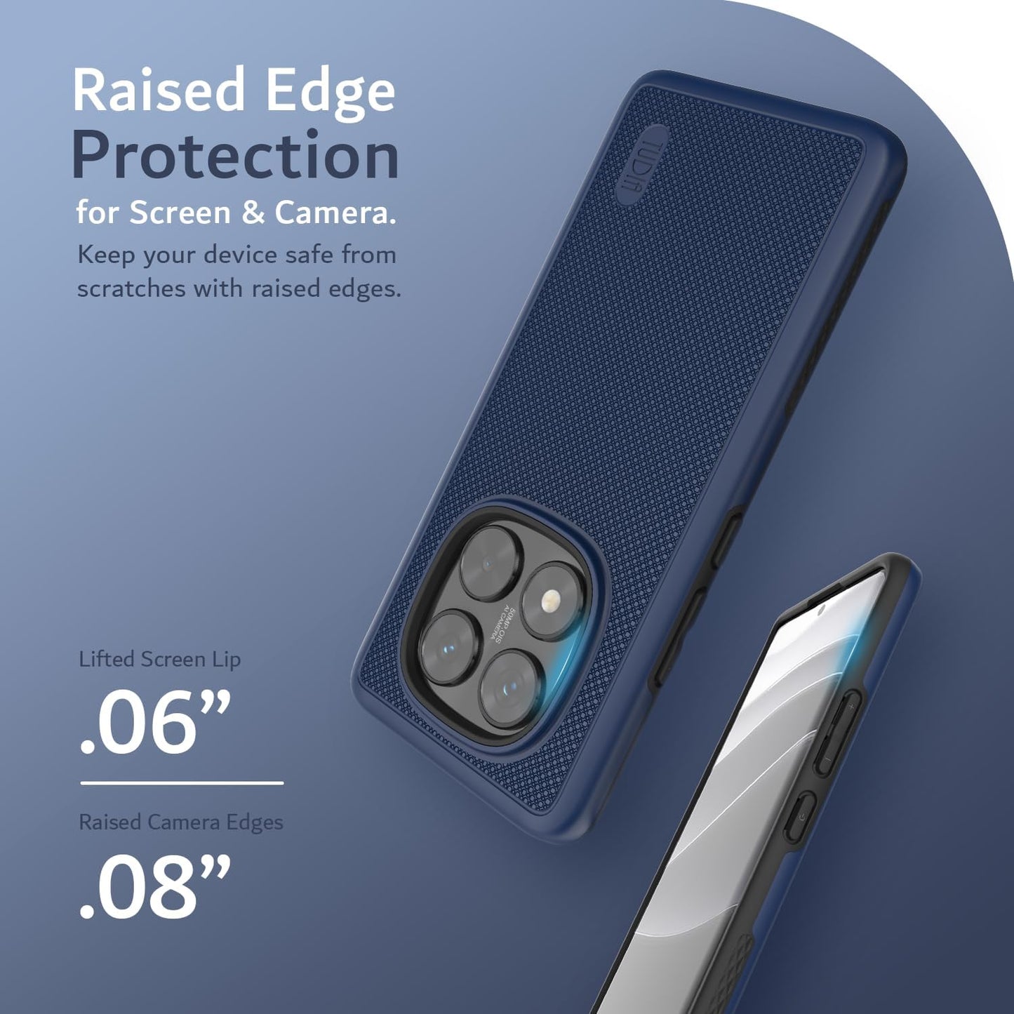 TUDIA Indigo Blue MergeGrip Case for Xiaomi Redmi Note 14 Pro 5G – Raised Edge, Military Grade Drop Tested, Enhanced Grip