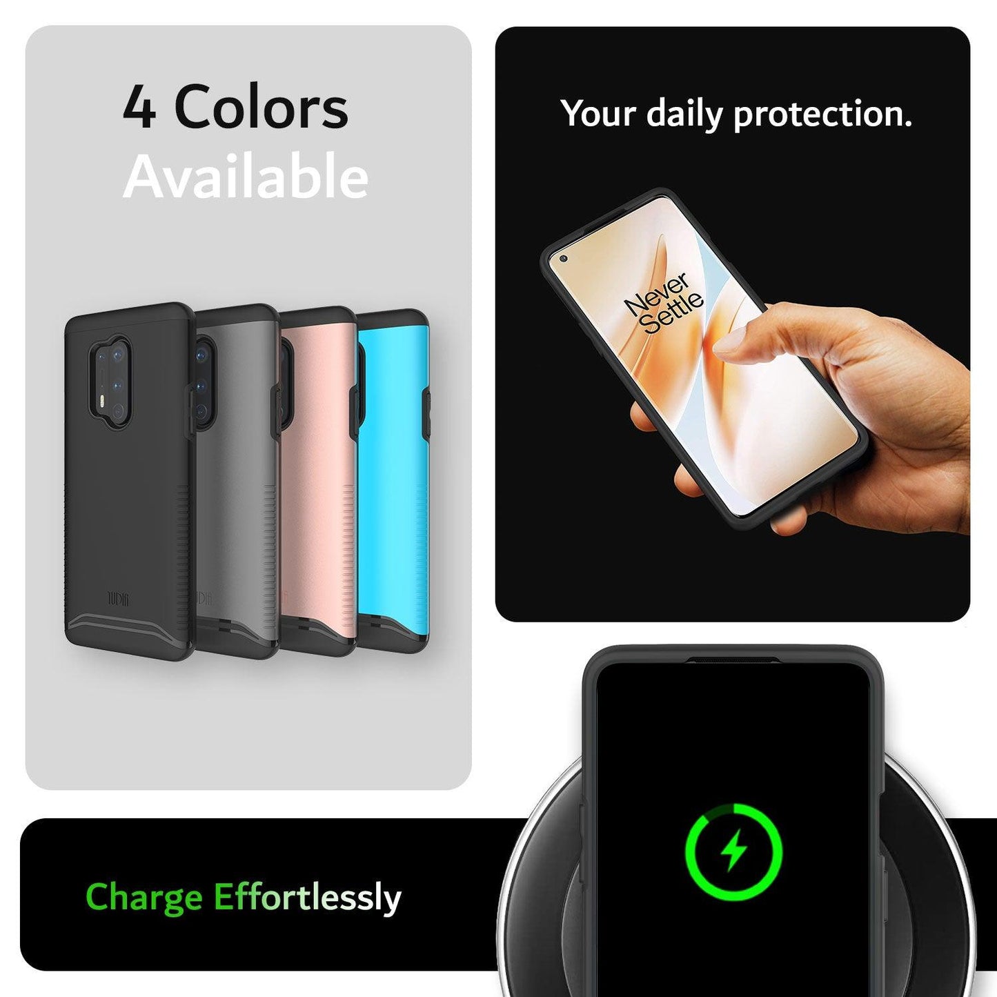 V2 OnePlus 8 Pro heavy duty dual layer case MERGE with wireless charging compatible, shockproof phone protection cover