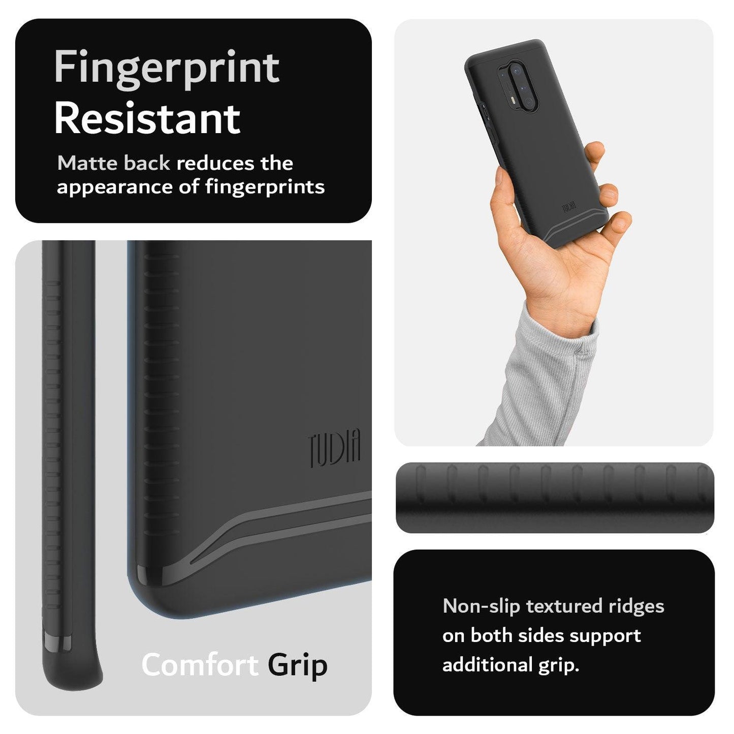 V2 MERGE Heavy Duty Dual Layer Protective Case for OnePlus 8 Pro, Shockproof and Fingerprint Resistant