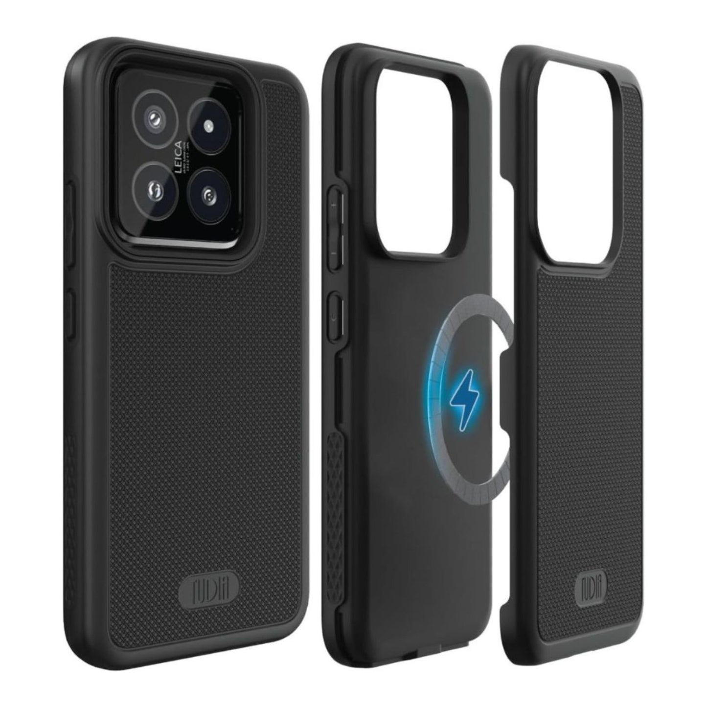 Jet Black MergeGrip MagSafe Heavy Duty Case for Xiaomi 14 5G (2024) – Rugged Shockproof Protective Cover with MagSafe Compatibility