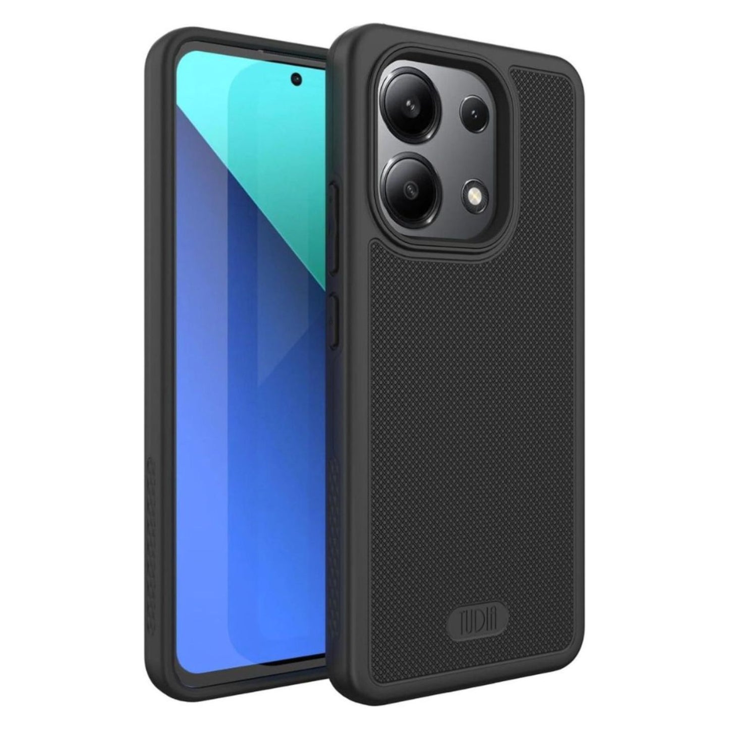 Jet Black MergeGrip Heavy Duty DualShield Case for Xiaomi Redmi Note 13 4G (2024) – Durable Shockproof Protective Cover
