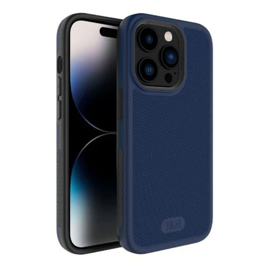 iPhone 14 Pro case MergeGrip indigo blue with built-in magnet slim protective cover