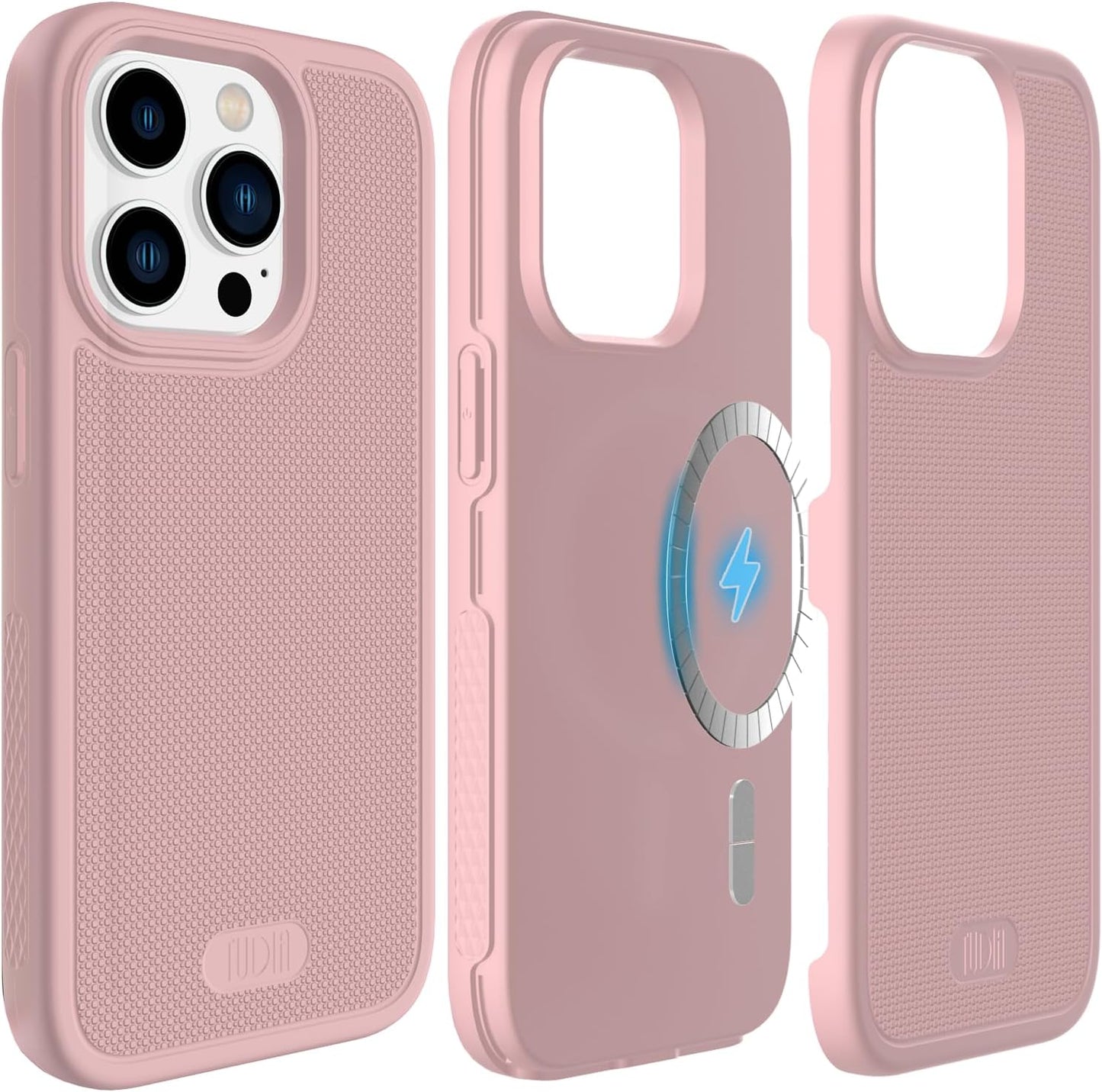 Pink iPhone 14 Pro MagSafe compatible case MergeGrip with built-in magnet, slim shockproof protective phone cover for Apple iPhone 14 Pro