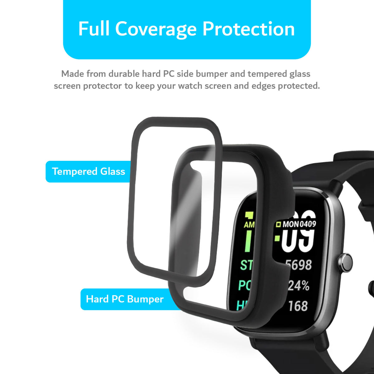  Protective Case Compatible with Amazfit GTS 4 Mini Screen  Protector,All-Around Case Hard PC Anti-Scratch Bumper Full Cover Shell  Smartwatch Accessory for Amazfit GTS 4 Mini Case (Black+Black) : Cell  Phones 