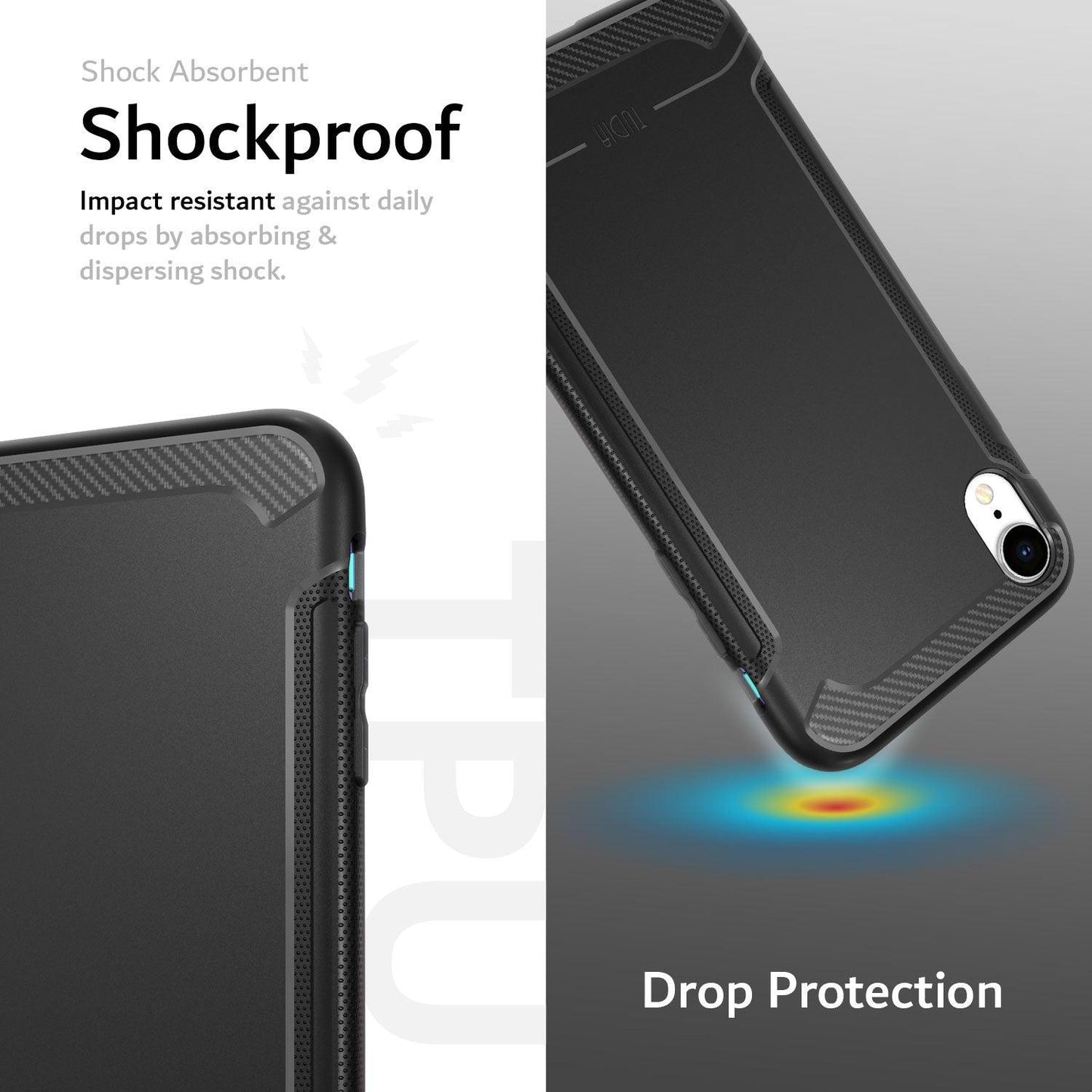 LINN Apple iPhone XR Case with Carbon Fiber Grip – Shock-Absorbent Protective Cover