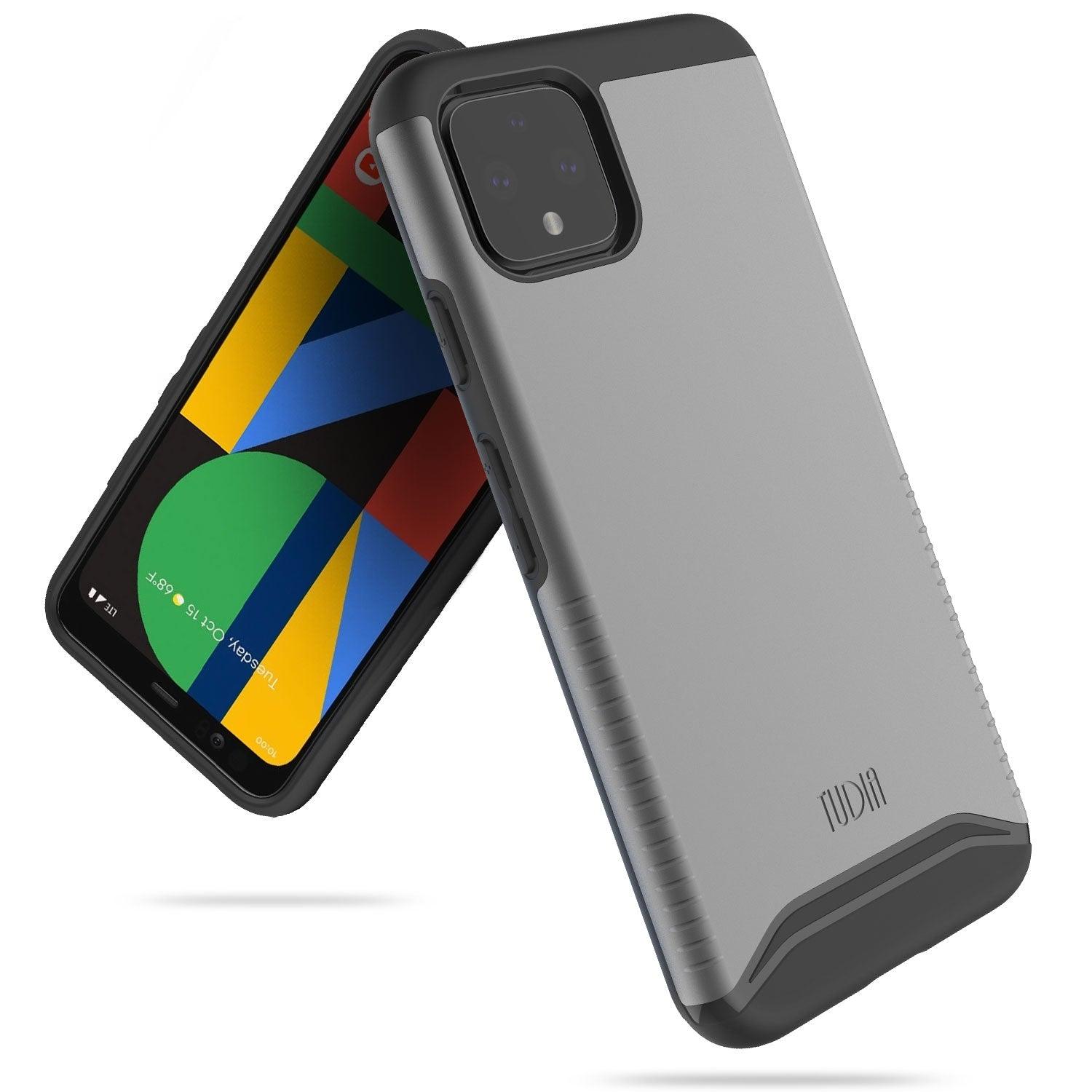 TUDIA MERGE Metallic Slate Heavy Duty Case for Google Pixel 4 – Dual Layer Shockproof Rugged Armor Cover